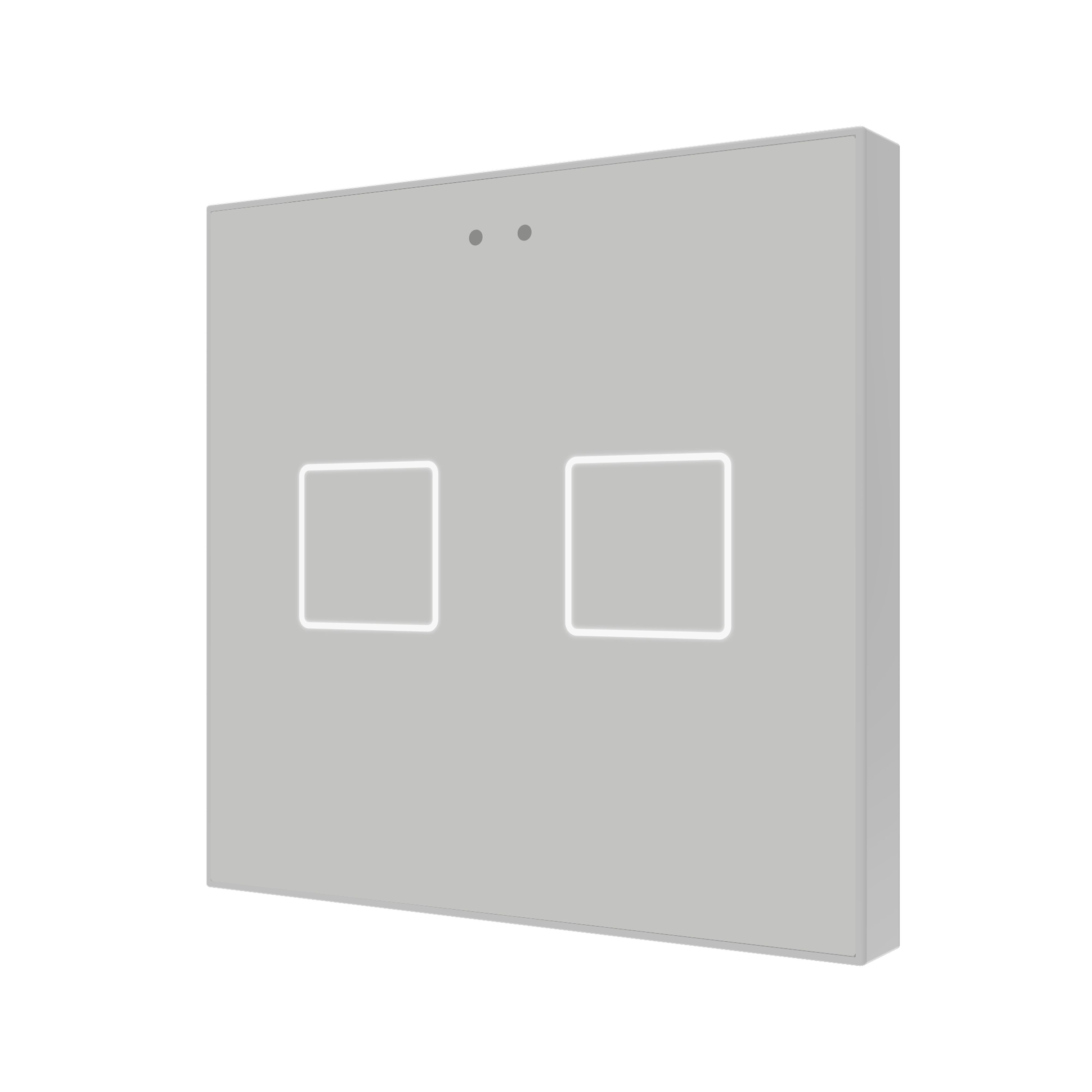 ZENNIO - Flat 2 v2. Glass capacitive push button with temperature probe - 2 buttons - ...