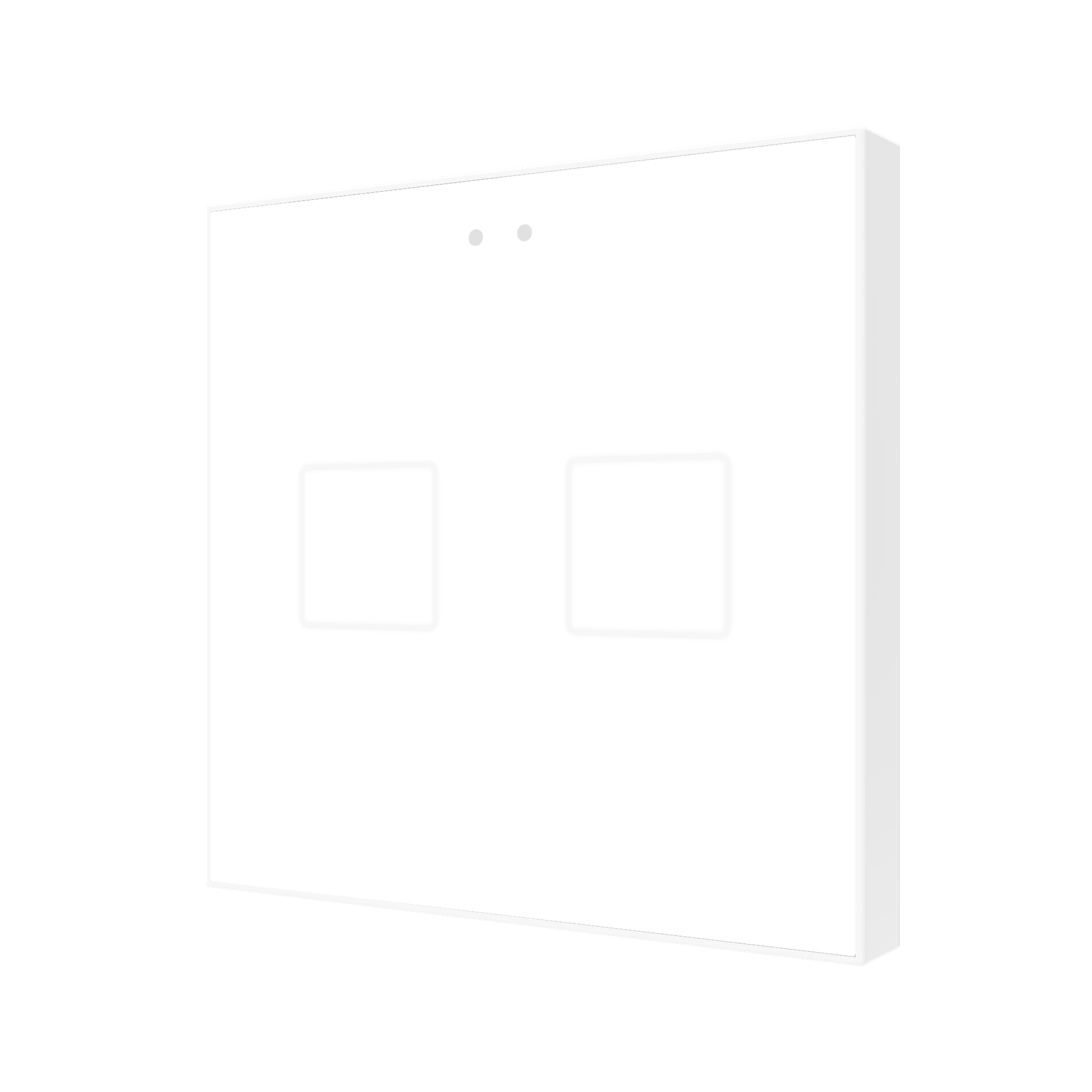 ZENNIO - Flat 2 v2. Interrupteur capacitif en verre - 2 boutons- Blanc