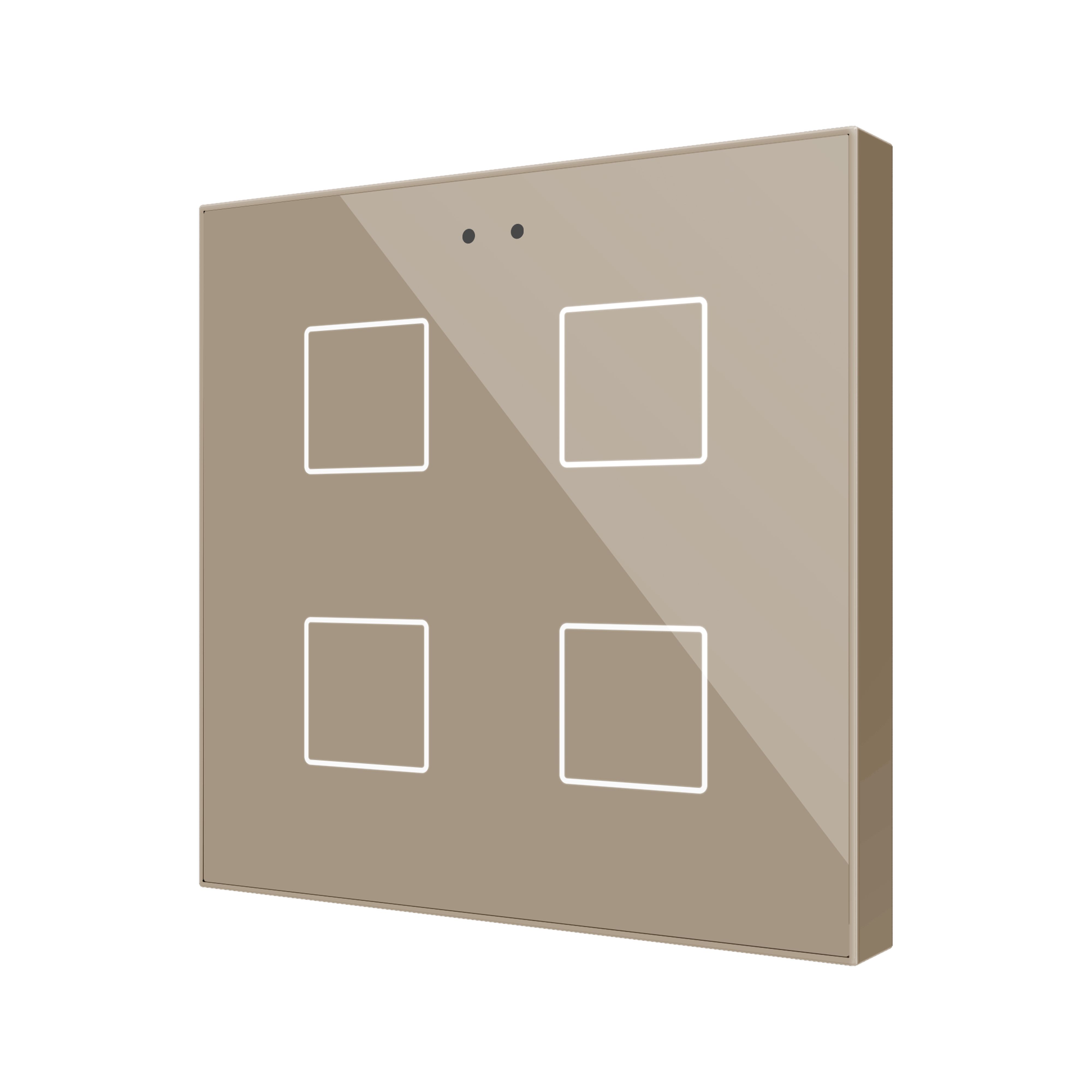 ZENNIO - Flat 4 v2. Interrupteur capacitif en verre - 4 boutons- Champagne