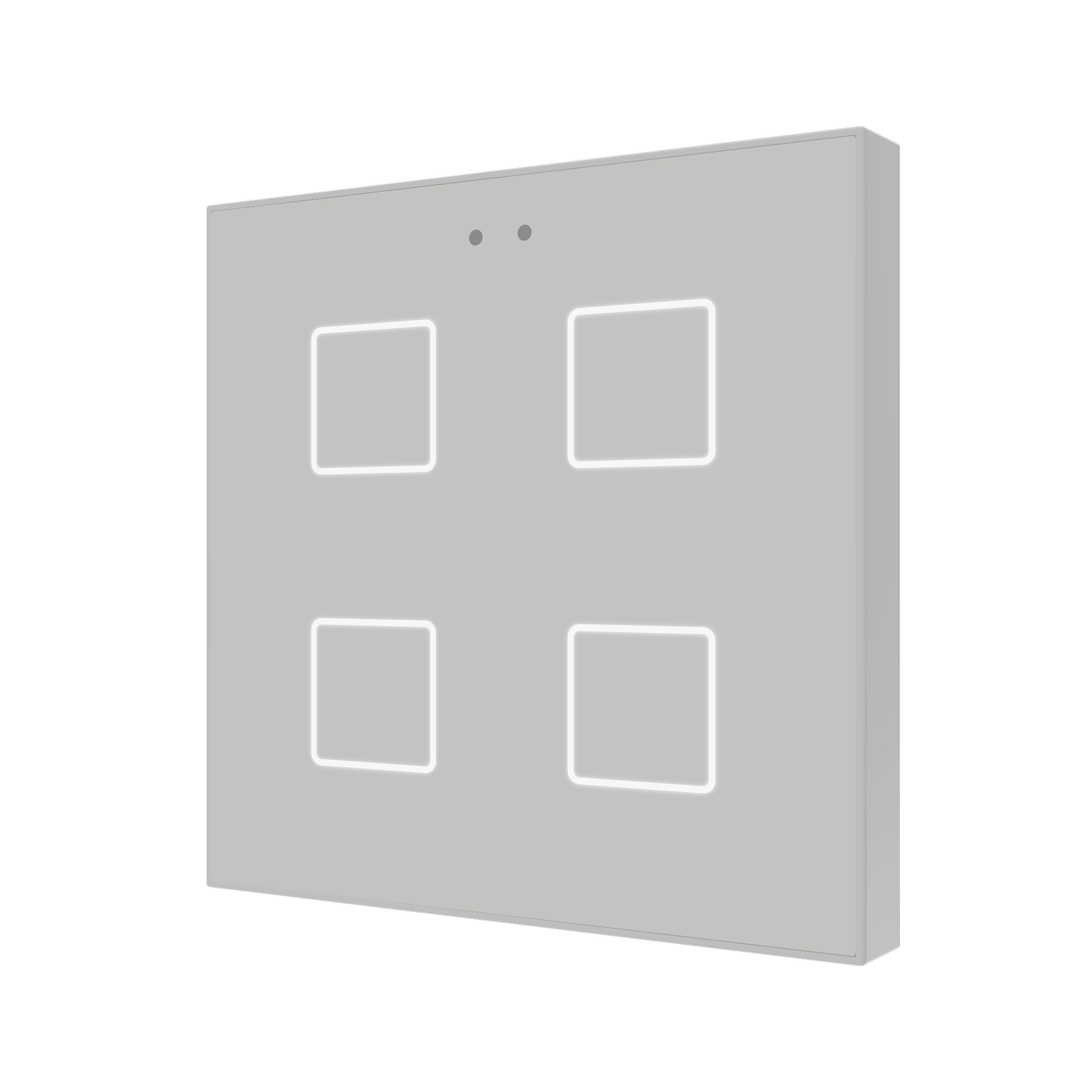 ZENNIO - Flat 4 v2. Interrupteur capacitif en verre - 4 boutons- Argent