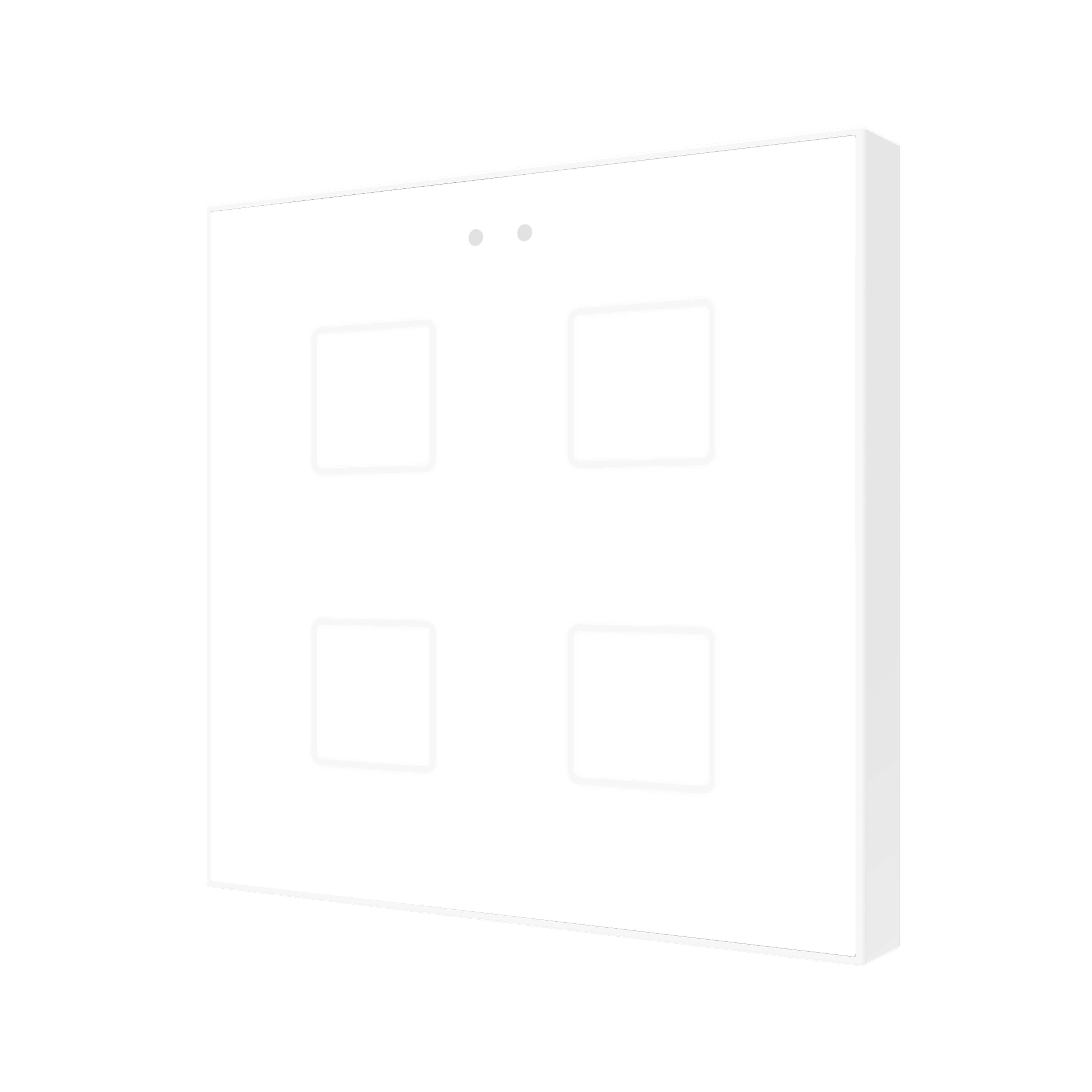 ZENNIO - Flat 4 v2. Interrupteur capacitif en verre - 4 boutons- Blanc