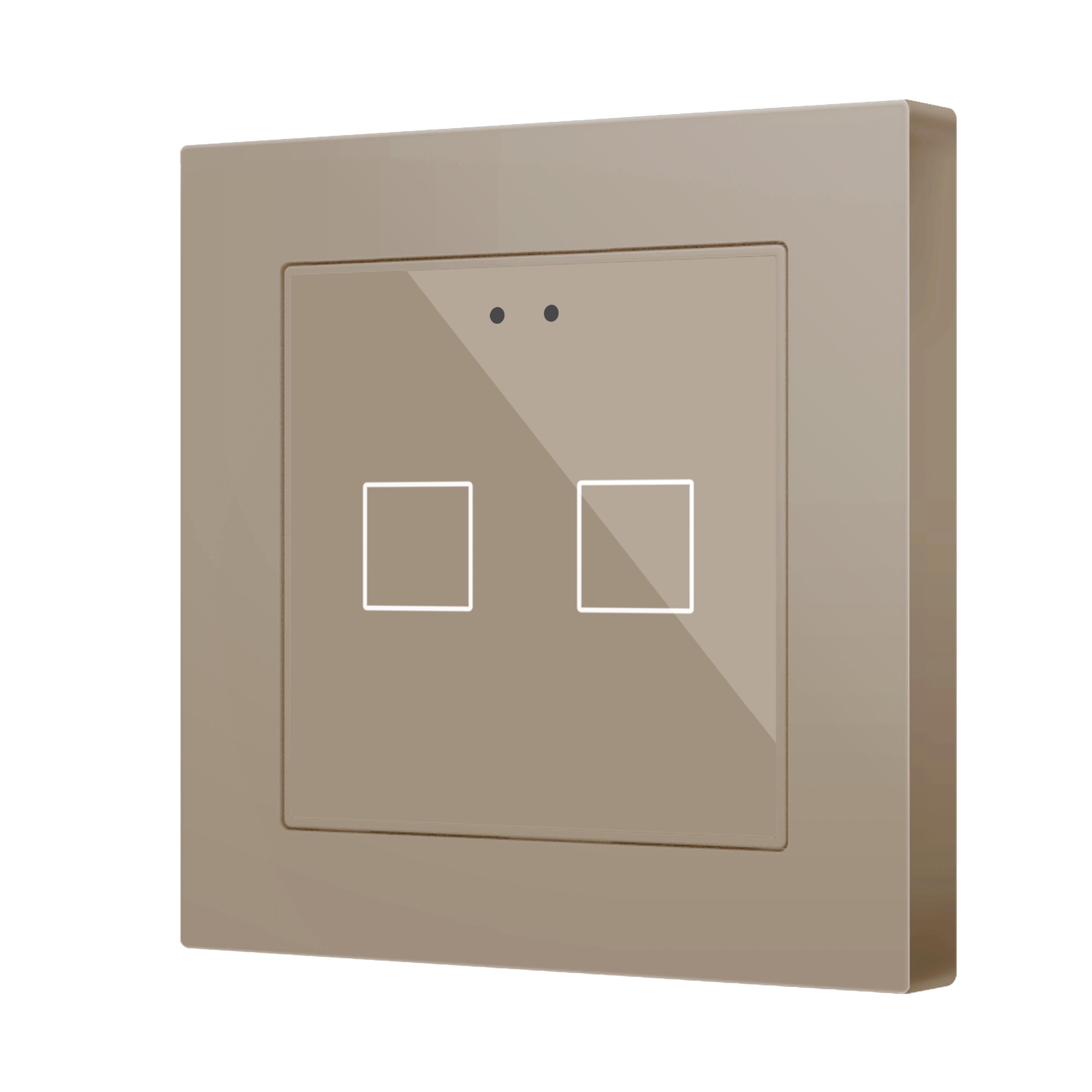 ZENNIO - Flat 55 X2 v2. Glass capacitive push button 55x55 - 2 buttons - Champagne (ZS...