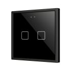 ZENNIO - Flat 70 X2. Interrupteur capacitif en verre 70x70 ? 2 boutons - Anthracite (c...