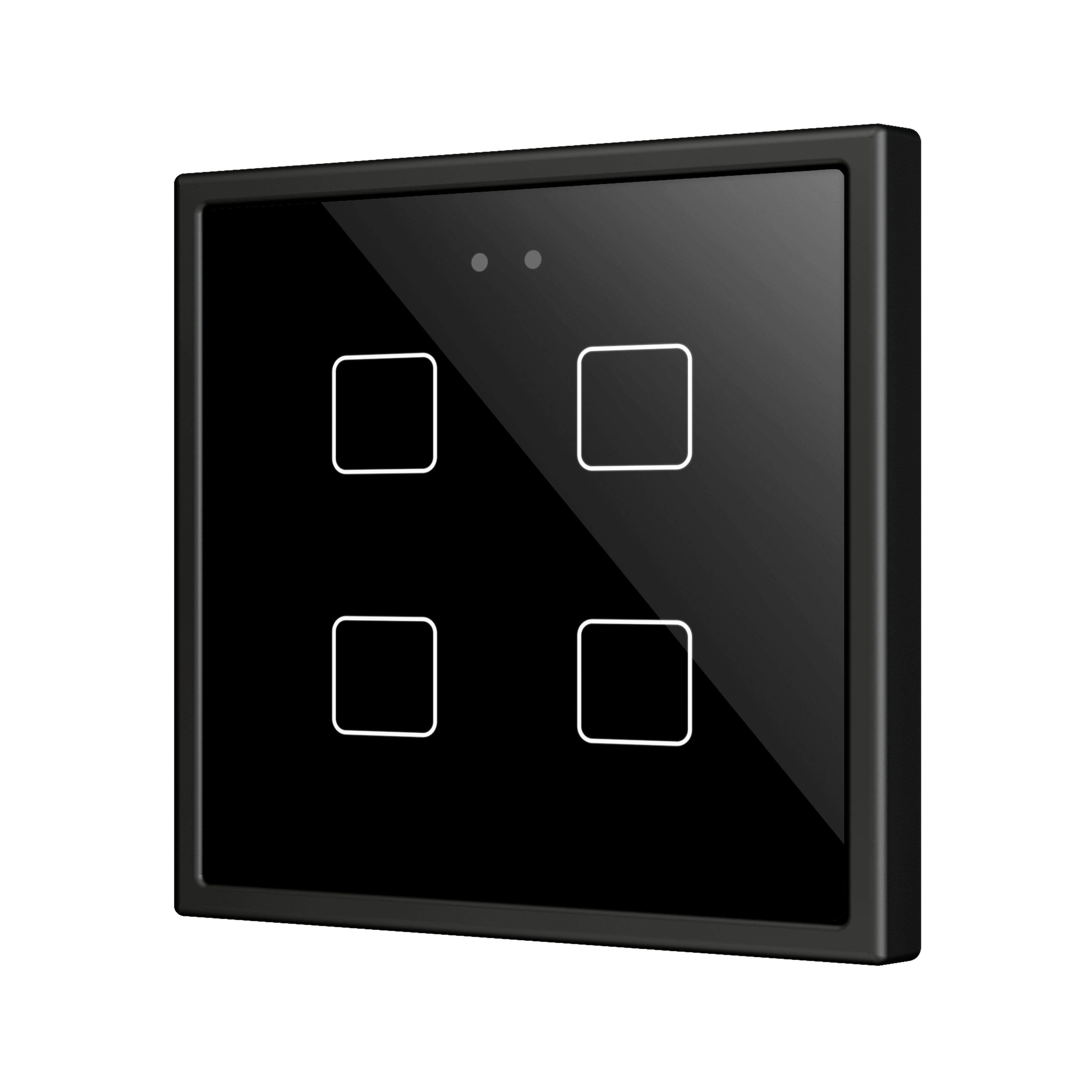 ZENNIO - Flat 70 X4. Interrupteur capacitif en verre 70x70 ? 4 boutons - Anthracite (c...