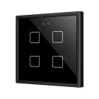 ZENNIO - Flat 70 X4. Interrupteur capacitif en verre 70x70 ? 4 boutons - Anthracite (c...