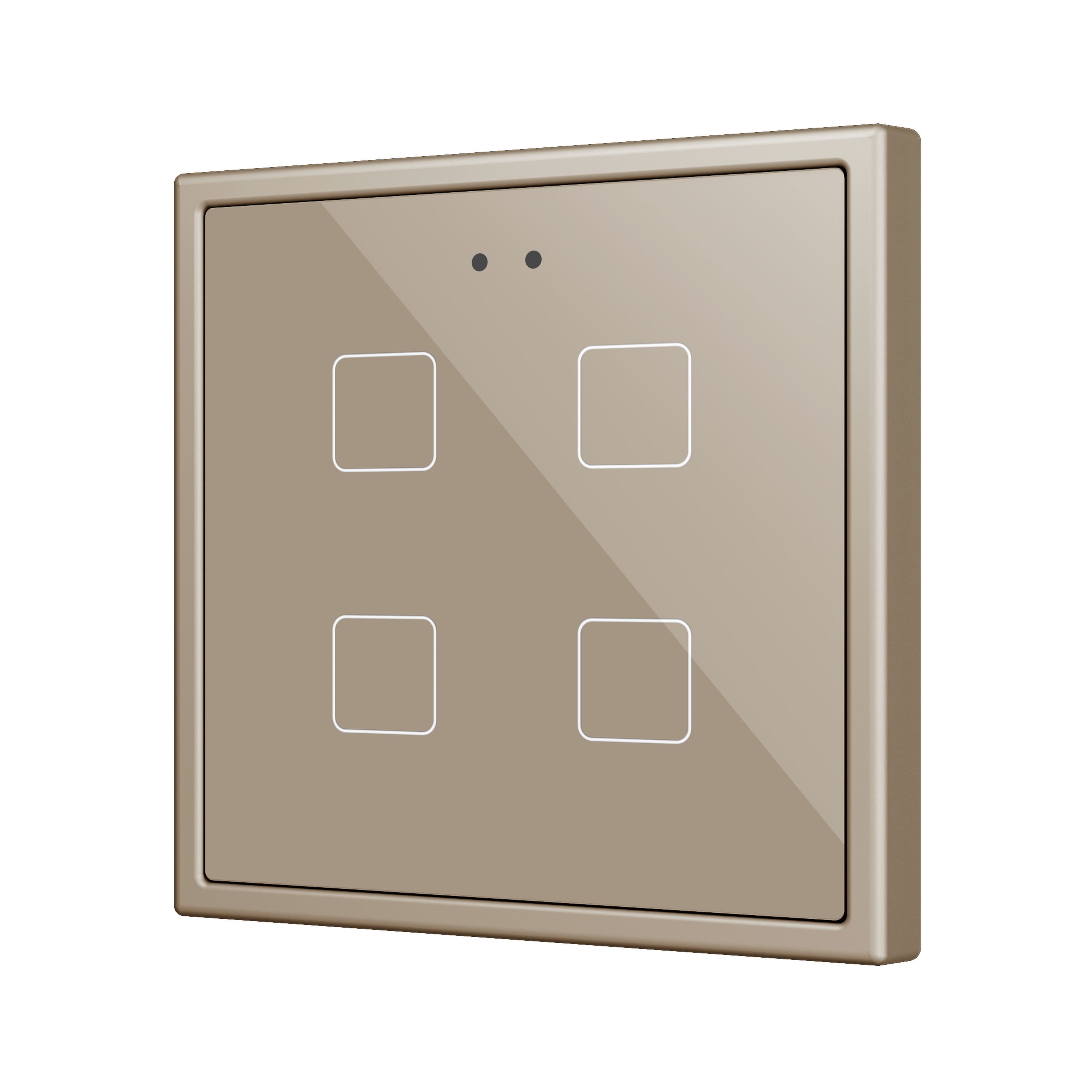 ZENNIO - Flat 70 X4. Glass Capacitive push button 70x70 - 4 buttons - Champagne (ZS70 ...
