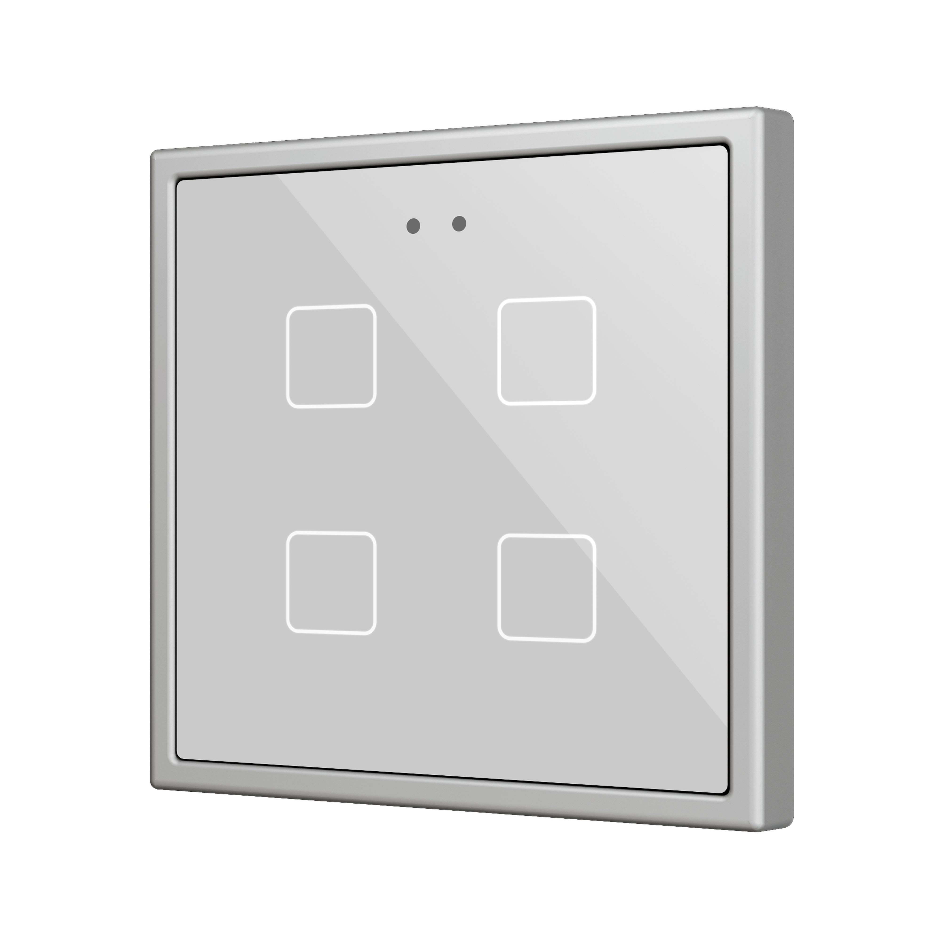 ZENNIO - Flat 70 X4. Glass Capacitive push button 70x70 - 4 buttons - Silver (ZS70 fra...