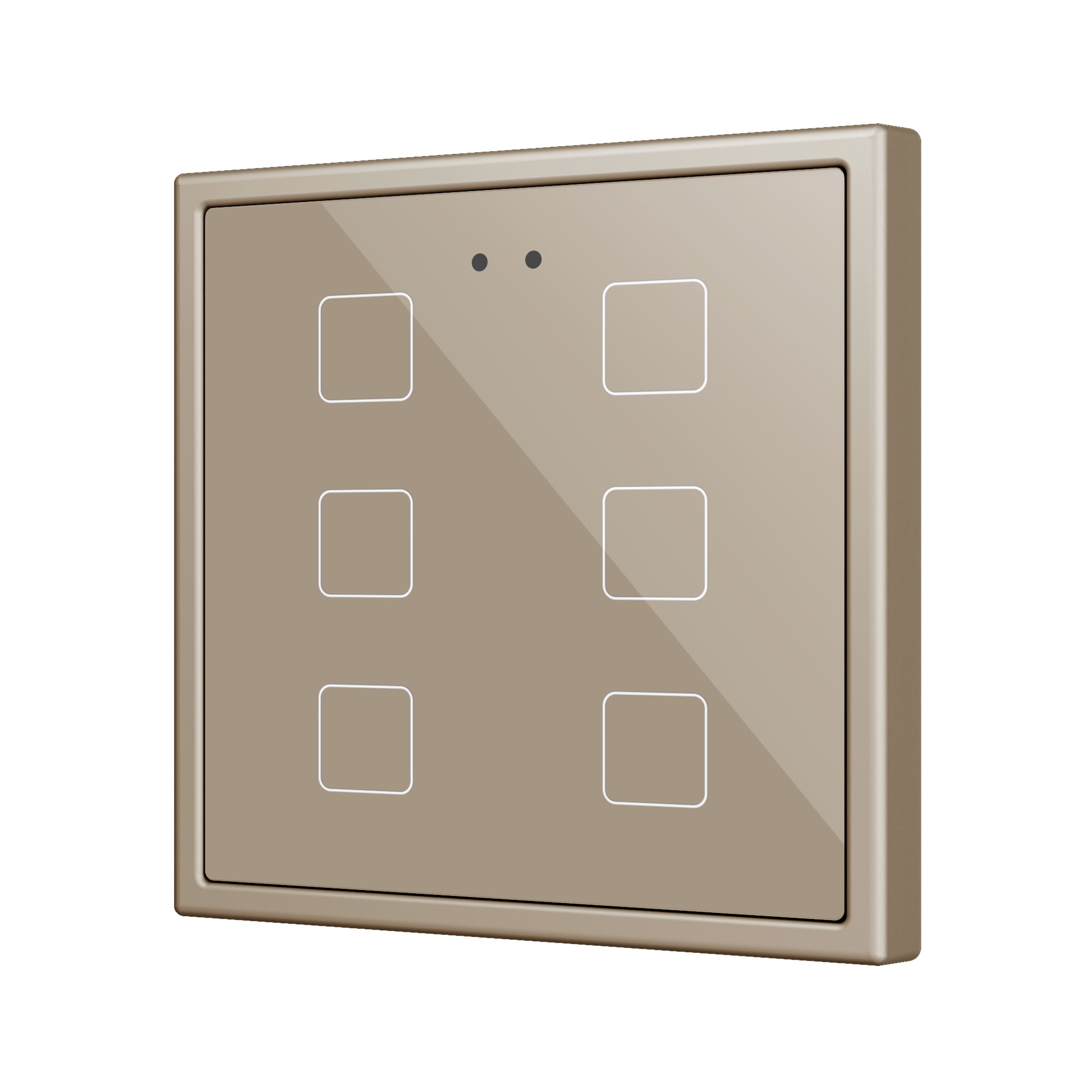 ZENNIO - Flat 70 X6. Interrupteur capacitif en verre 70x70 ? 6 boutons - Champagne (ca...