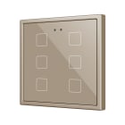 ZENNIO - Flat 70 X6. Interrupteur capacitif en verre 70x70 ? 6 boutons - Champagne (ca...