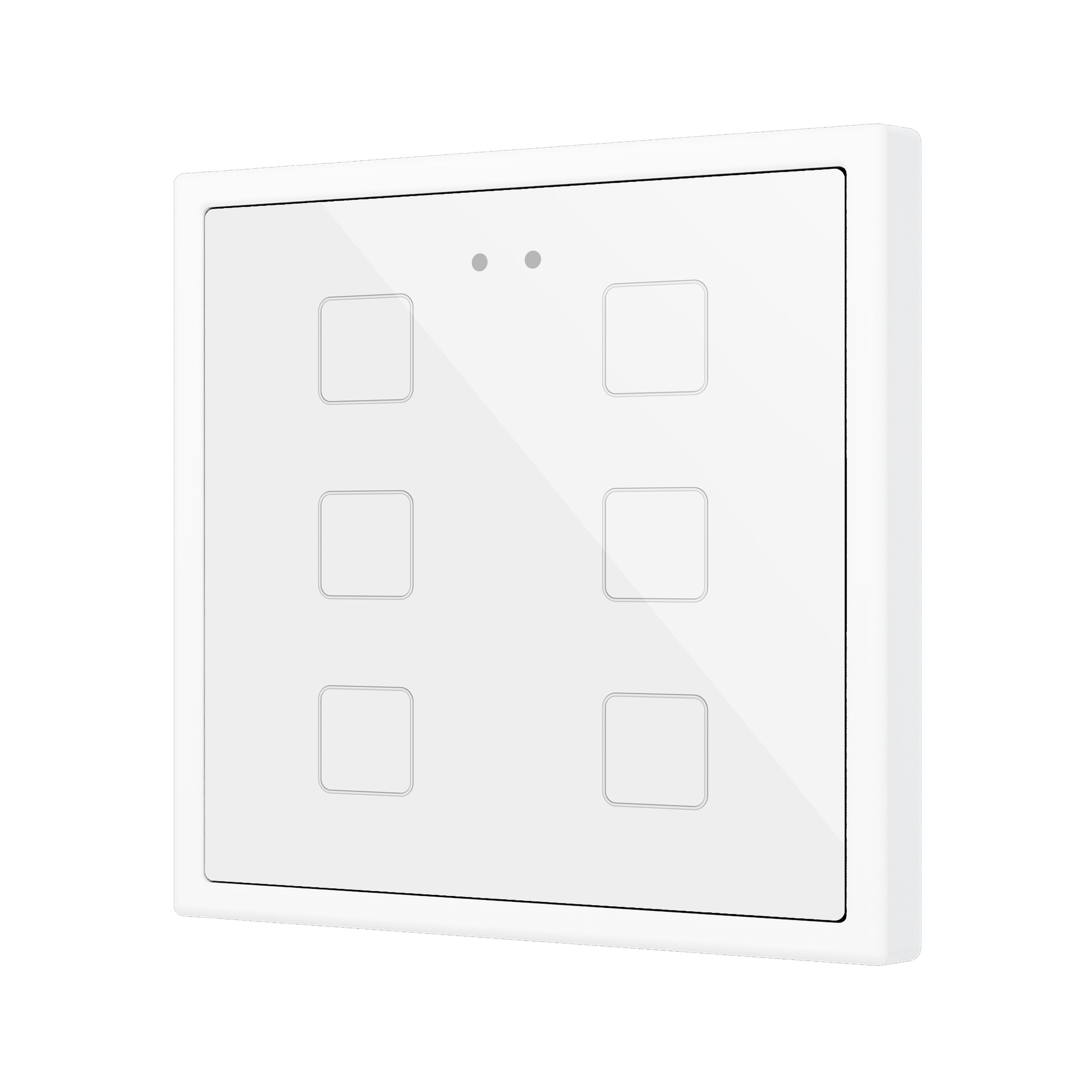 ZENNIO - Flat 70 X6. Interrupteur capacitif en verre 70x70 ? 6 boutons - Blanc (cadre ...
