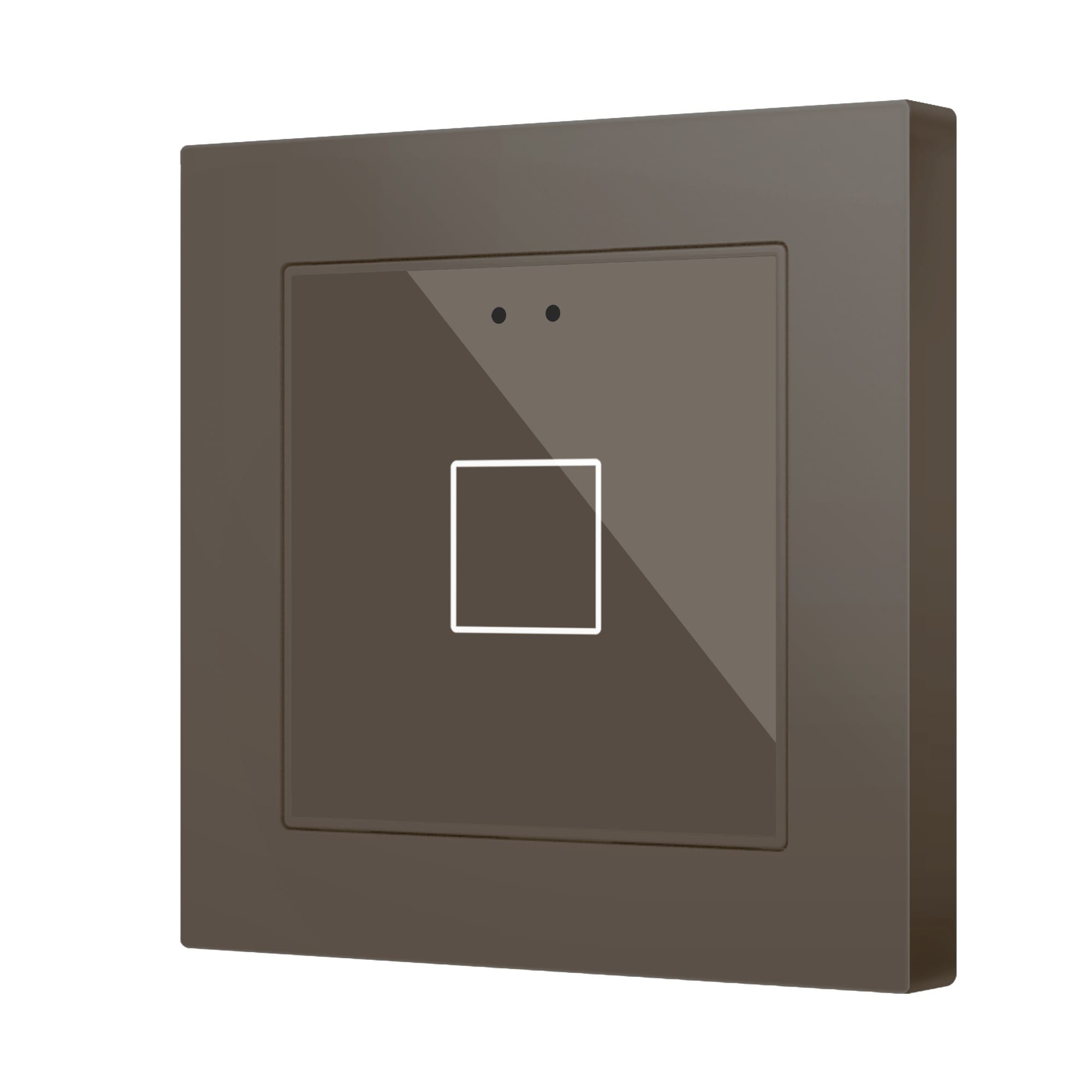 ZENNIO FRANCE - Flat RGB 55 X1. Interrupteur capacitif en verre 55 x 55 - 1 bouton - Moka (ca...