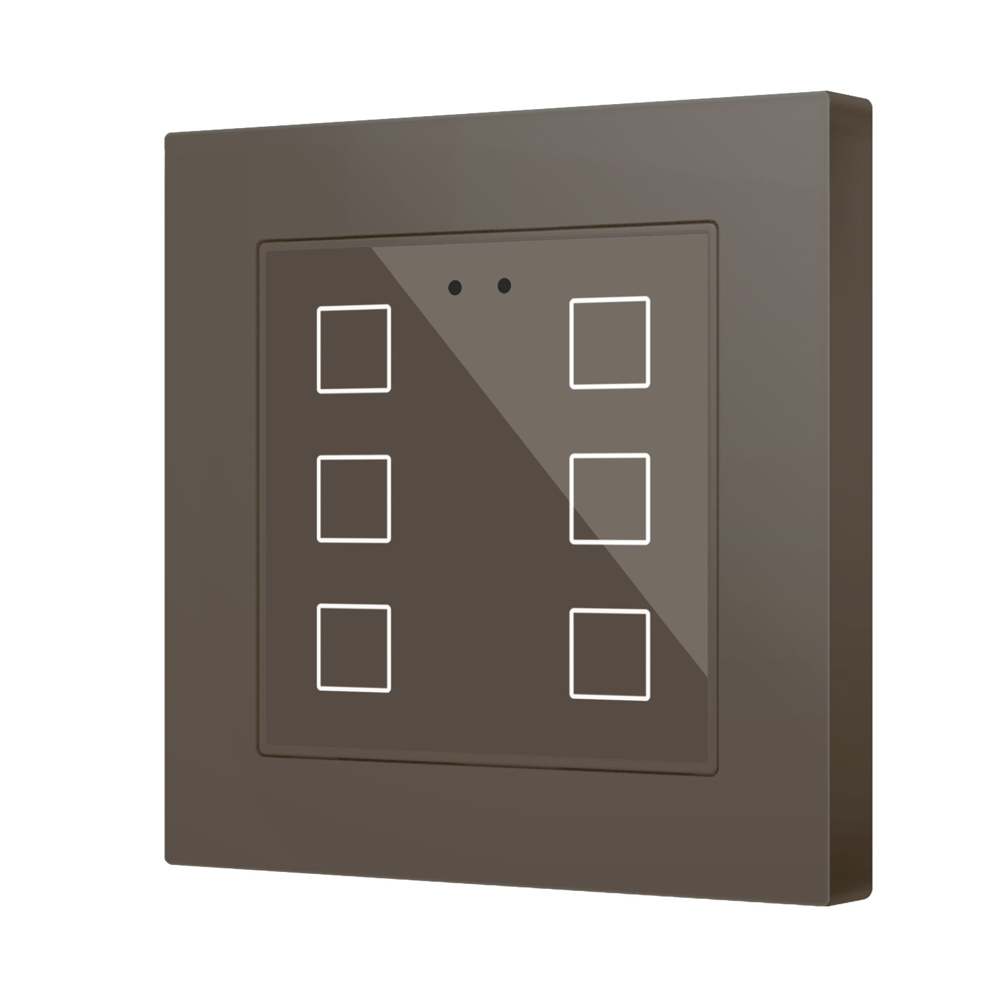 ZENNIO FRANCE - Flat RGB 55 X6. Interrupteur capacitif en verre 55 x 55 - 6 boutons - Moka (c...