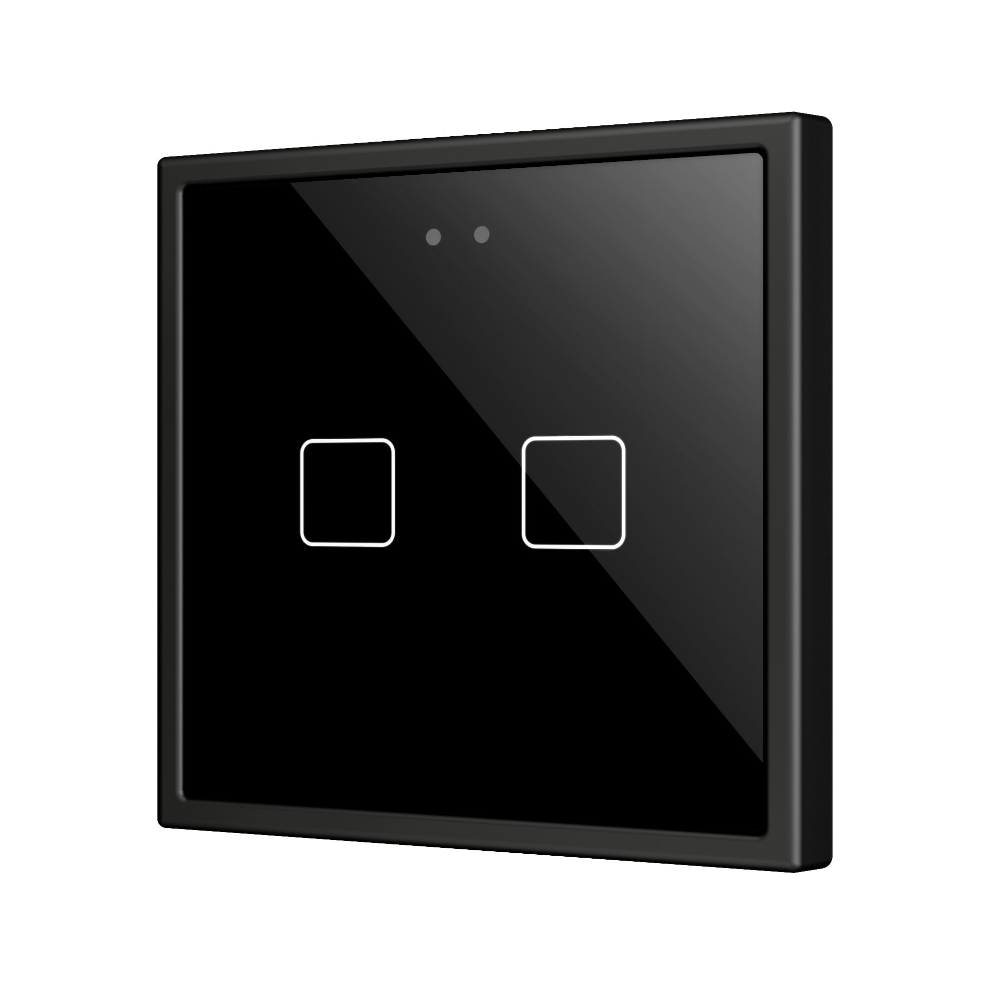 ZENNIO FRANCE - Flat RGB 70 X2. Interrupteur capacitif en verre 70x70 - 2 boutons - Anthracit...