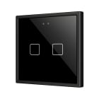 ZENNIO FRANCE - Flat RGB 70 X2. Interrupteur capacitif en verre 70x70 - 2 boutons - Anthracit...
