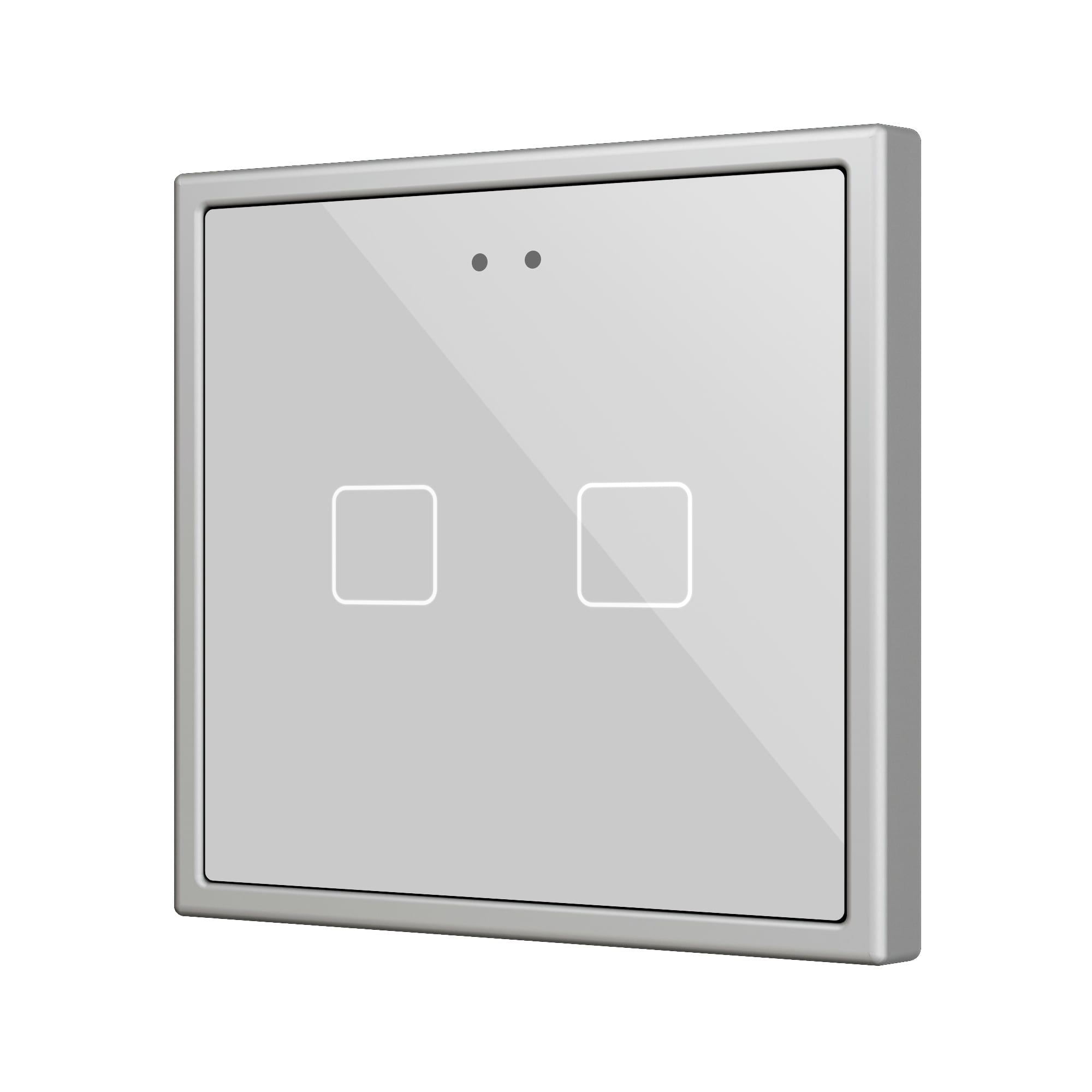 ZENNIO FRANCE - Flat RGB 70 X2. Interrupteur capacitif en verre 70x70 - 2 boutons - Argent (c...