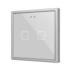 ZENNIO FRANCE - Flat RGB 70 X2. Interrupteur capacitif en verre 70x70 - 2 boutons - Argent (c...