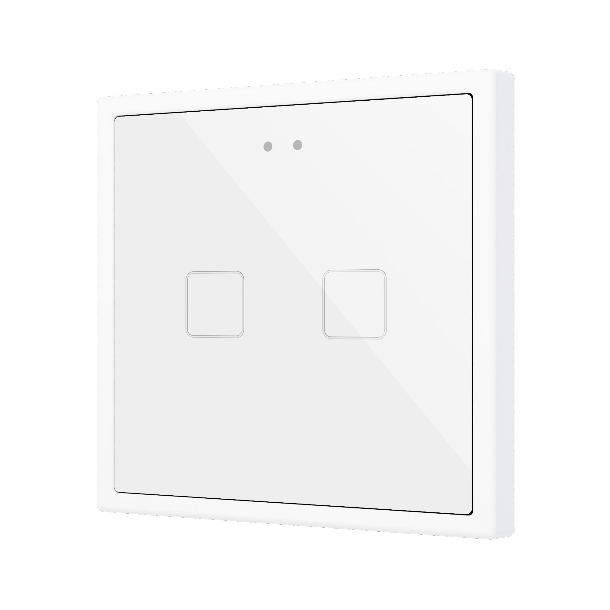 ZENNIO FRANCE - Flat RGB 70 X2. Interrupteur capacitif en verre 70x70 - 2 boutons - Blanc (ca...