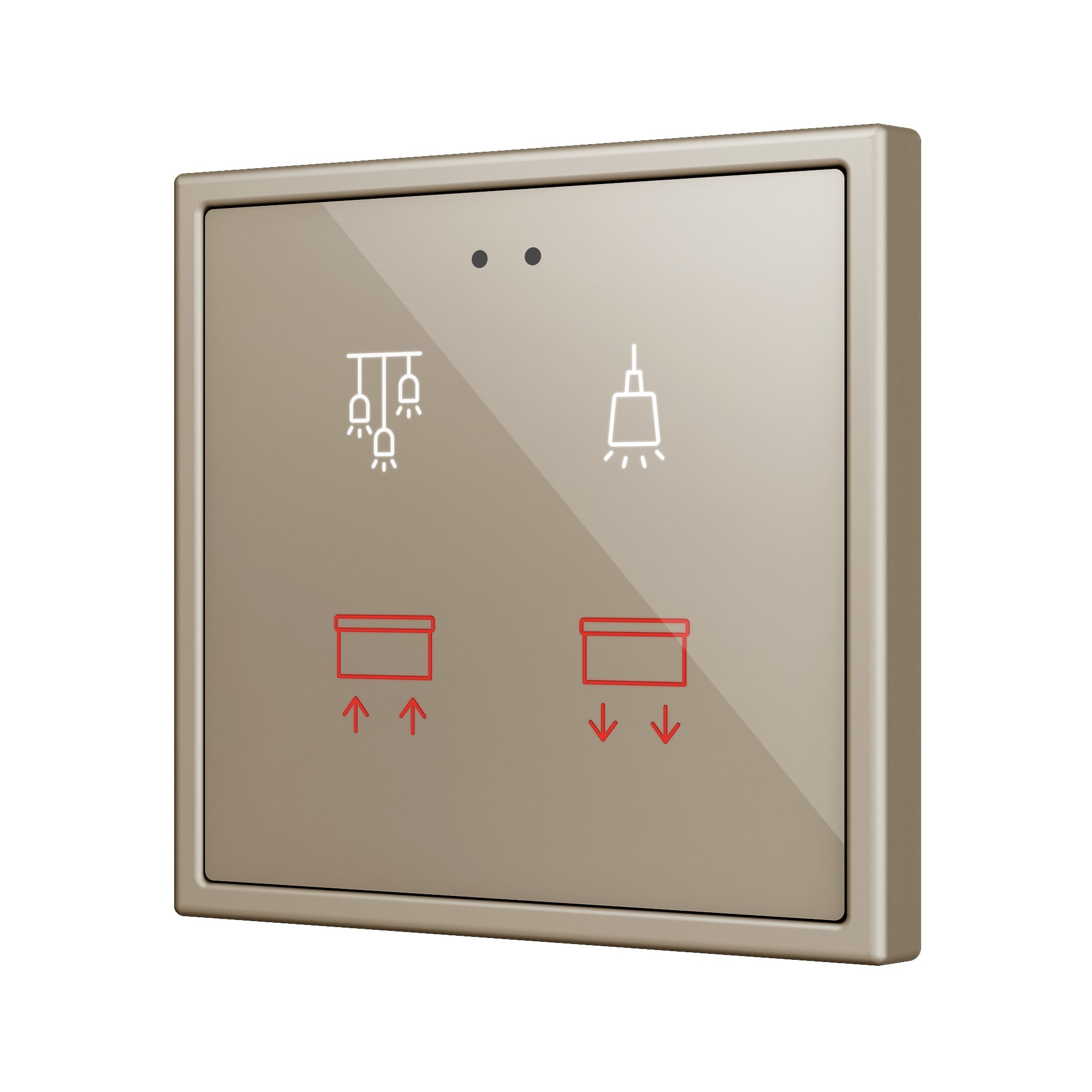 ZENNIO FRANCE - Flat RGB 70 X4. Interrupteur capacitif en verre 70x70 - 4 boutons - Personnal...