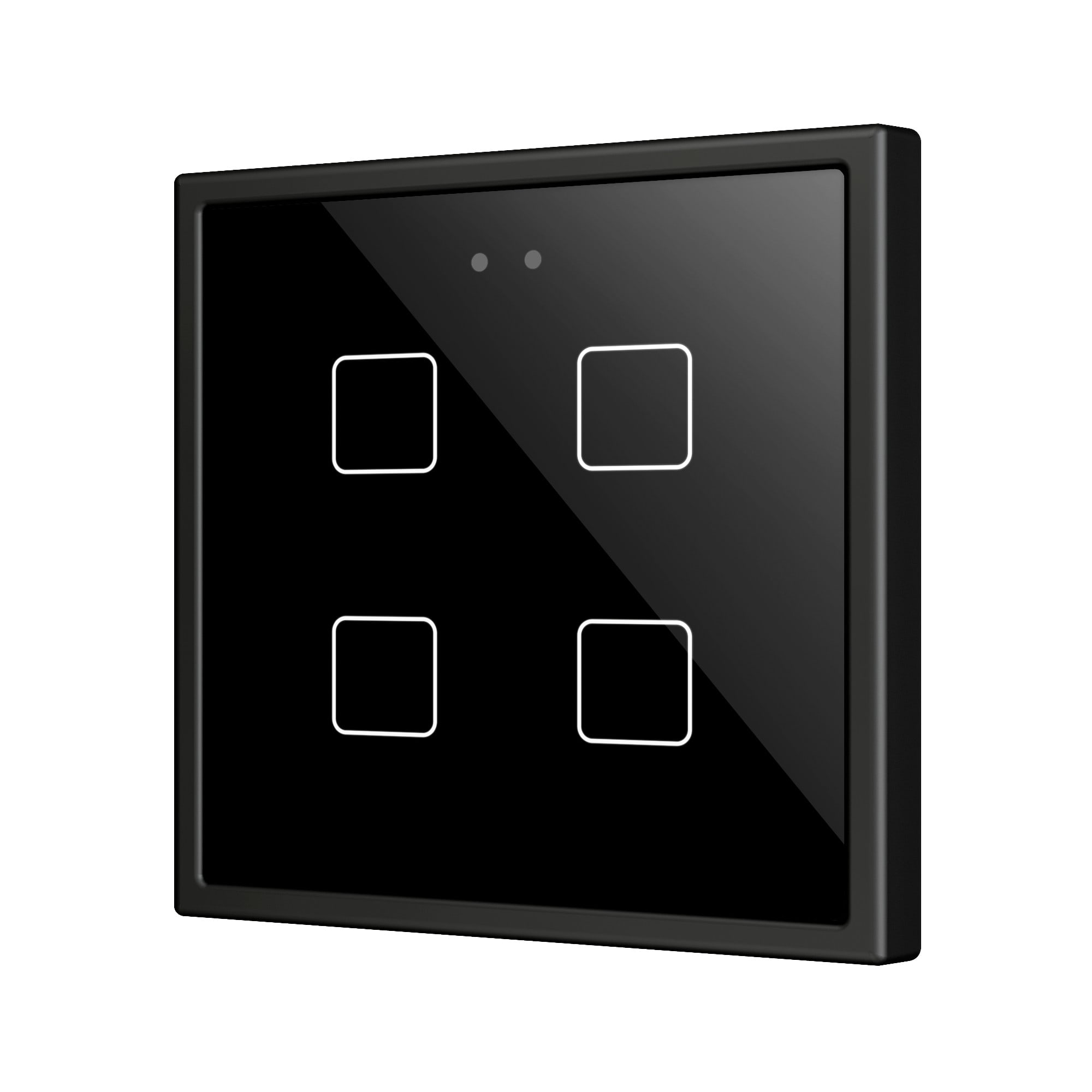 ZENNIO FRANCE - Flat RGB 70 X4. Interrupteur capacitif en verre 70x70 - 4 boutons - Anthracit...