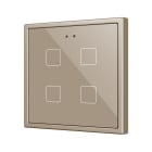 ZENNIO FRANCE - Flat RGB 70 X4. Interrupteur capacitif en verre 70x70 - 4 boutons - Champagne...