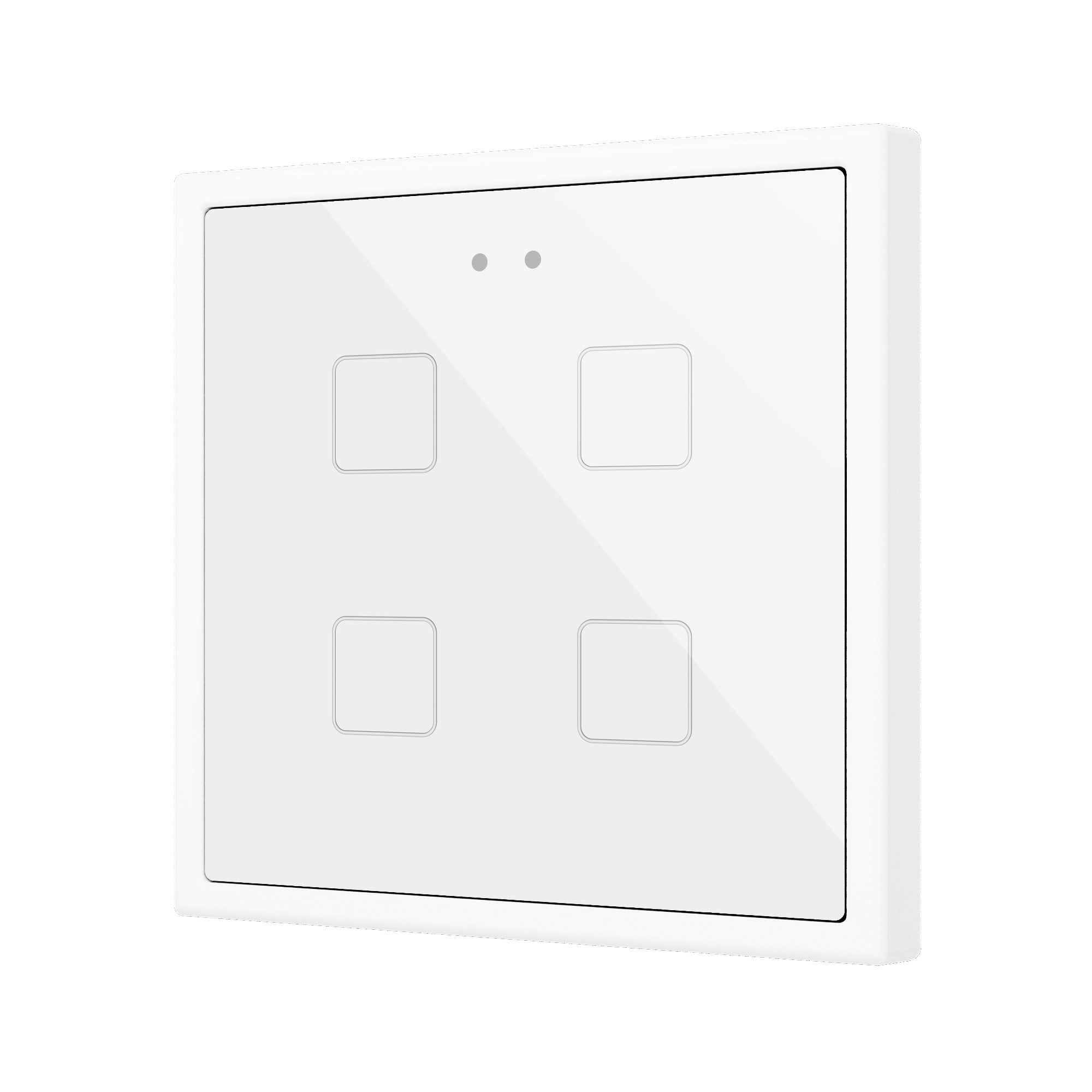 ZENNIO FRANCE - Flat RGB 70 X4. Interrupteur capacitif en verre 70x70 - 4 boutons - Blanc (ca...