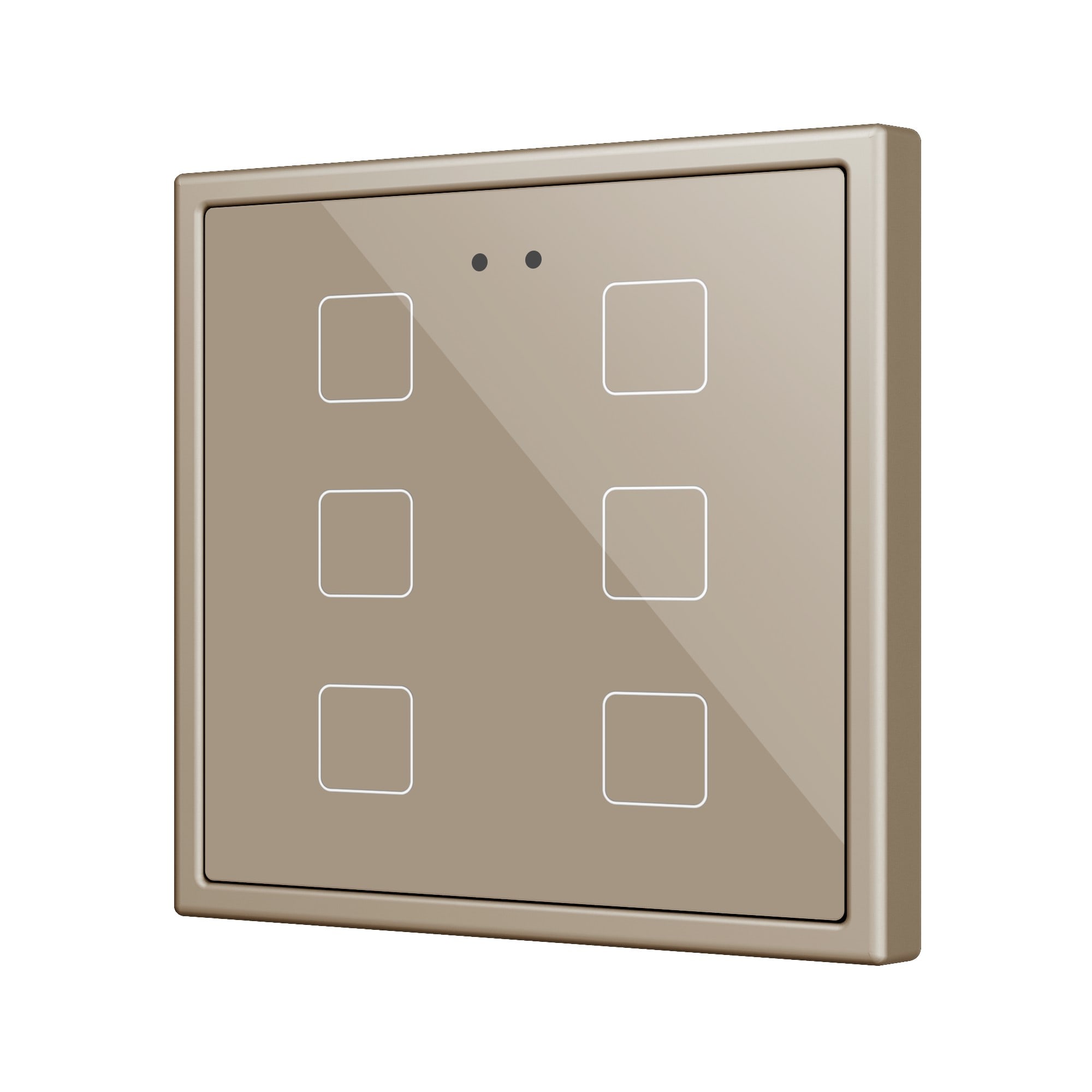 ZENNIO FRANCE - Flat RGB 70 X6. Interrupteur capacitif en verre 70x70 - 6 boutons - Champagne...
