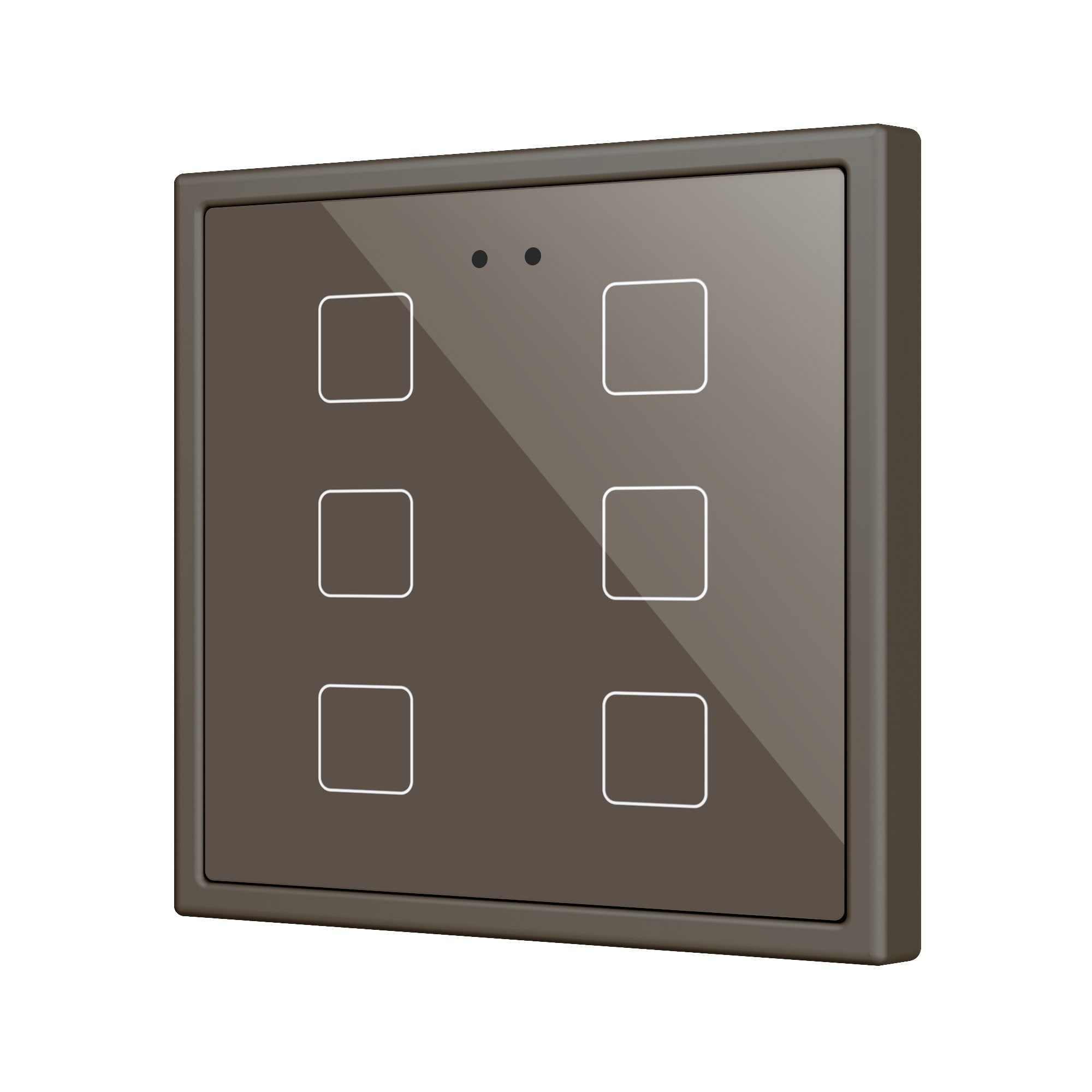 ZENNIO FRANCE - Flat RGB 70 X6. Interrupteur capacitif en verre 70x70 - 6 boutons - Moka (cad...