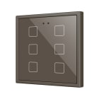 ZENNIO FRANCE - Flat RGB 70 X6. Interrupteur capacitif en verre 70x70 - 6 boutons - Moka (cad...