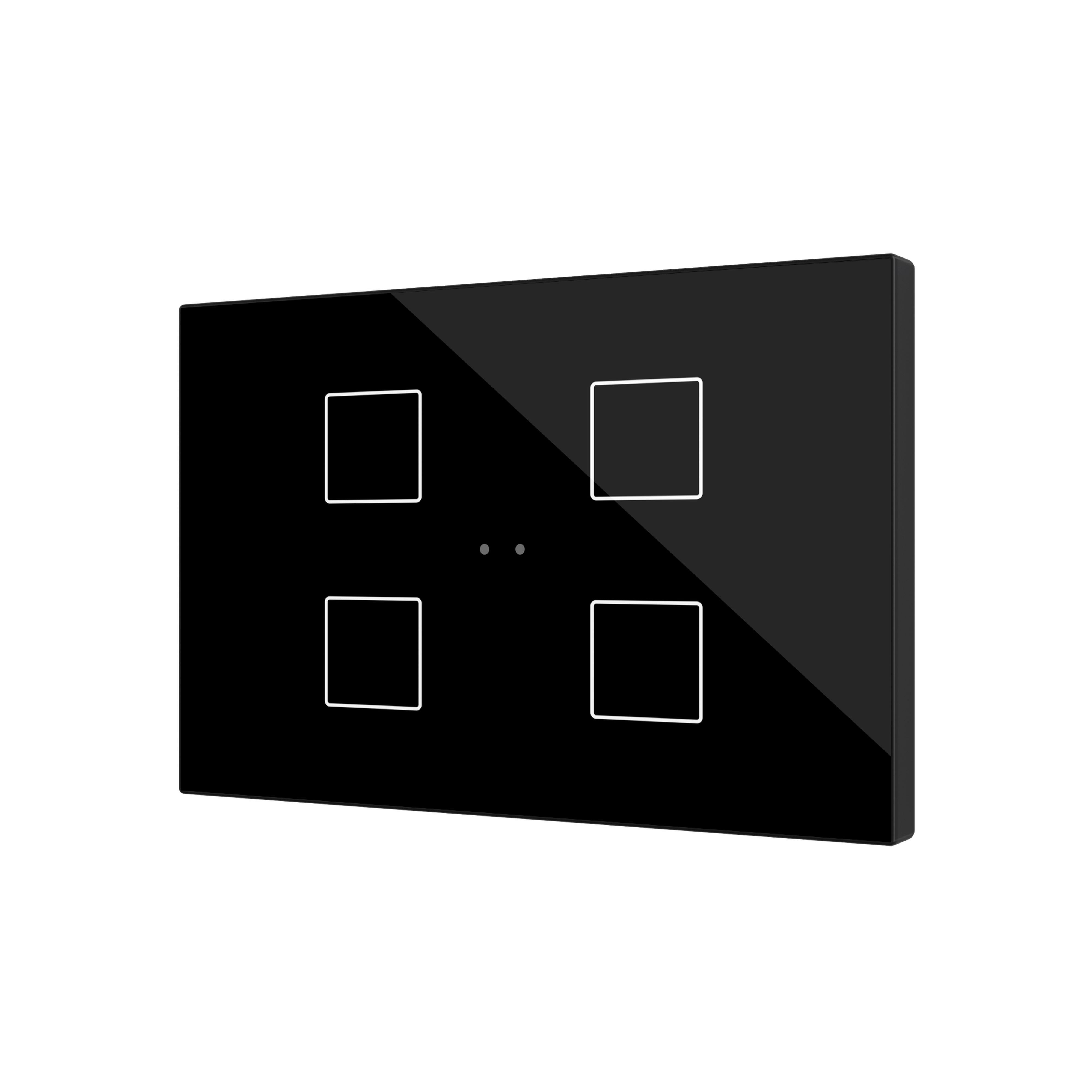 ZENNIO - Flat XL X4. Interrupteur capacitif en verre ? 4 boutons - Anthracite