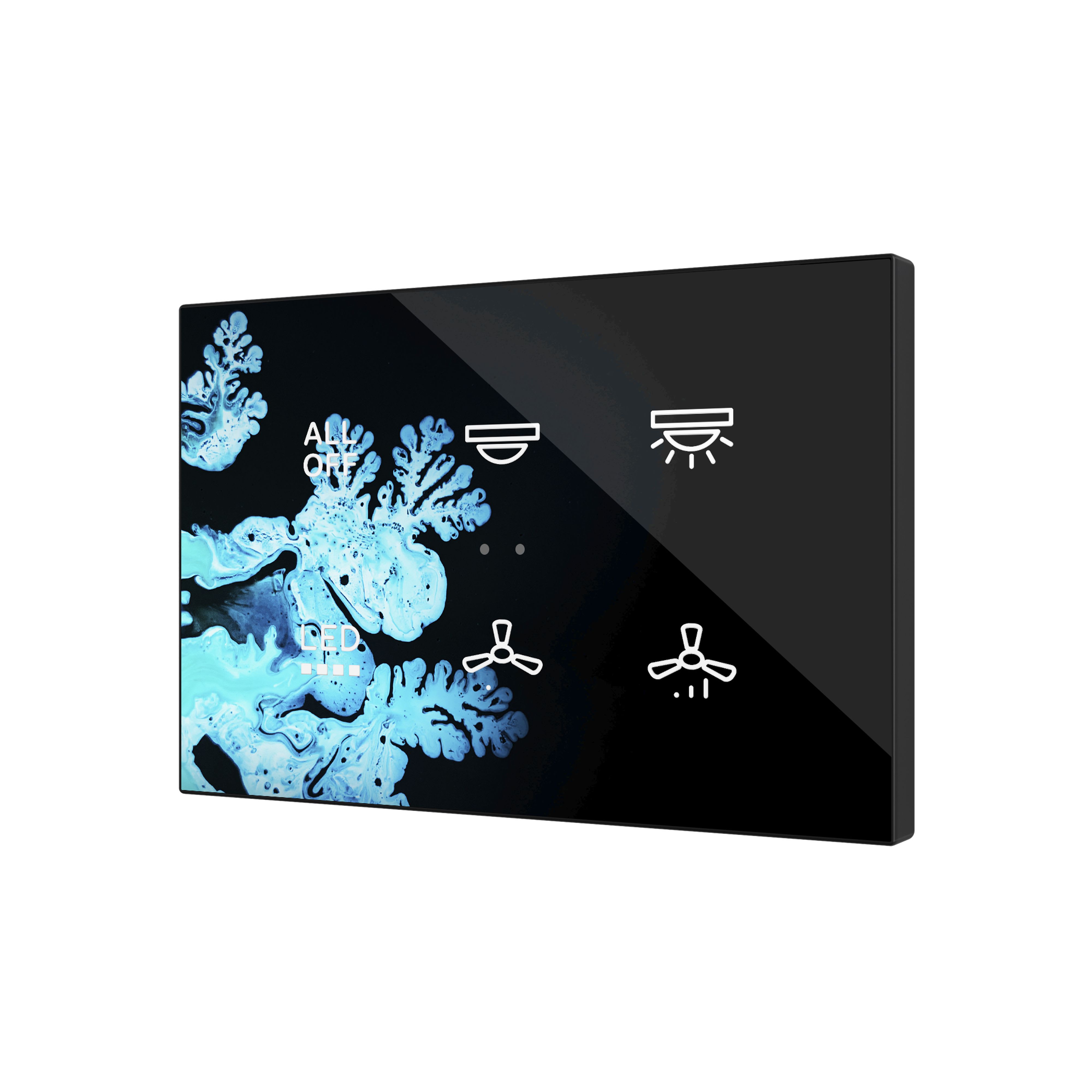 ZENNIO - Flat XL X6. Interrupteur capacitif en verre ? 6 boutons - Personnalisé