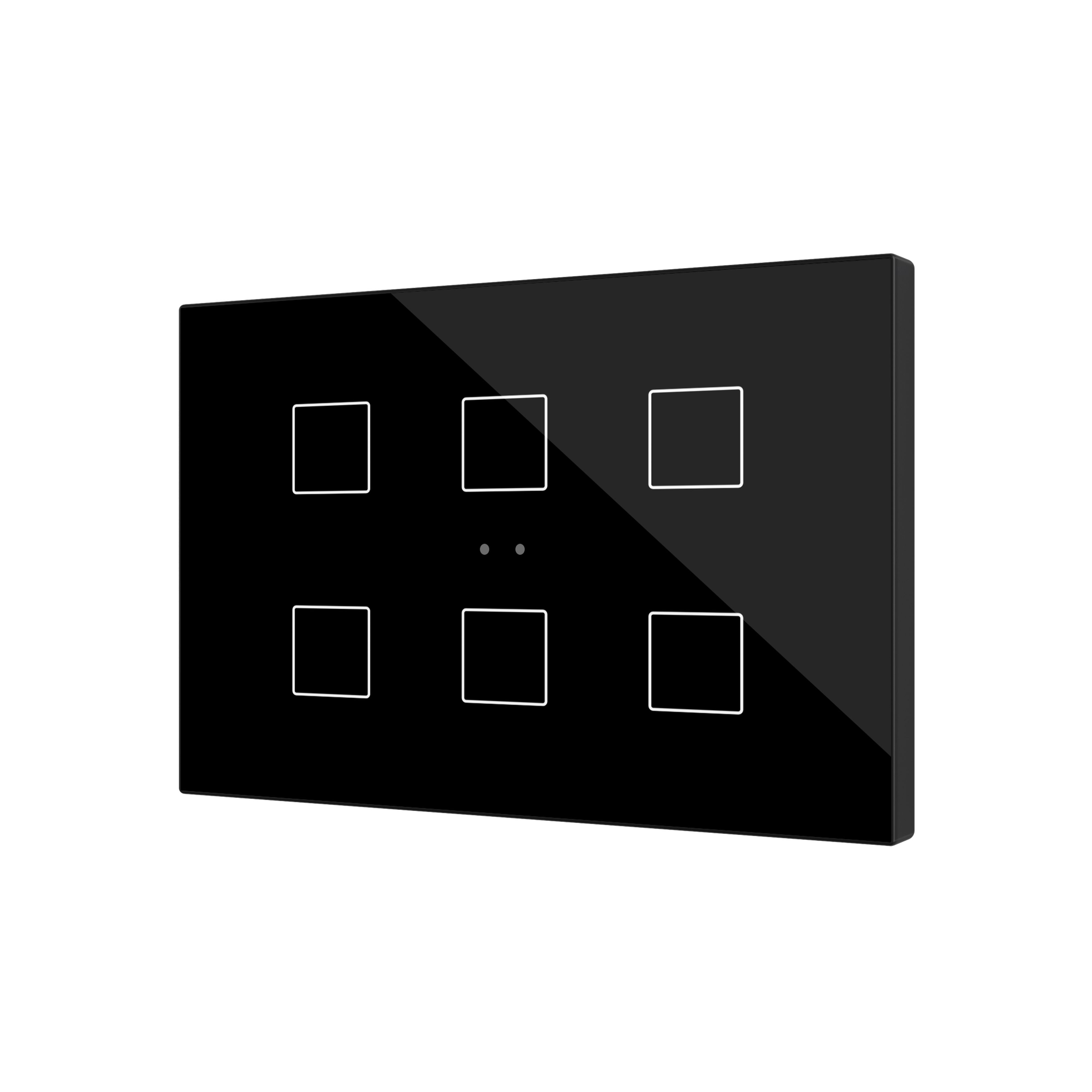 ZENNIO - Flat XL X6. Glass capacitive push button - 6 buttons - Anthracite