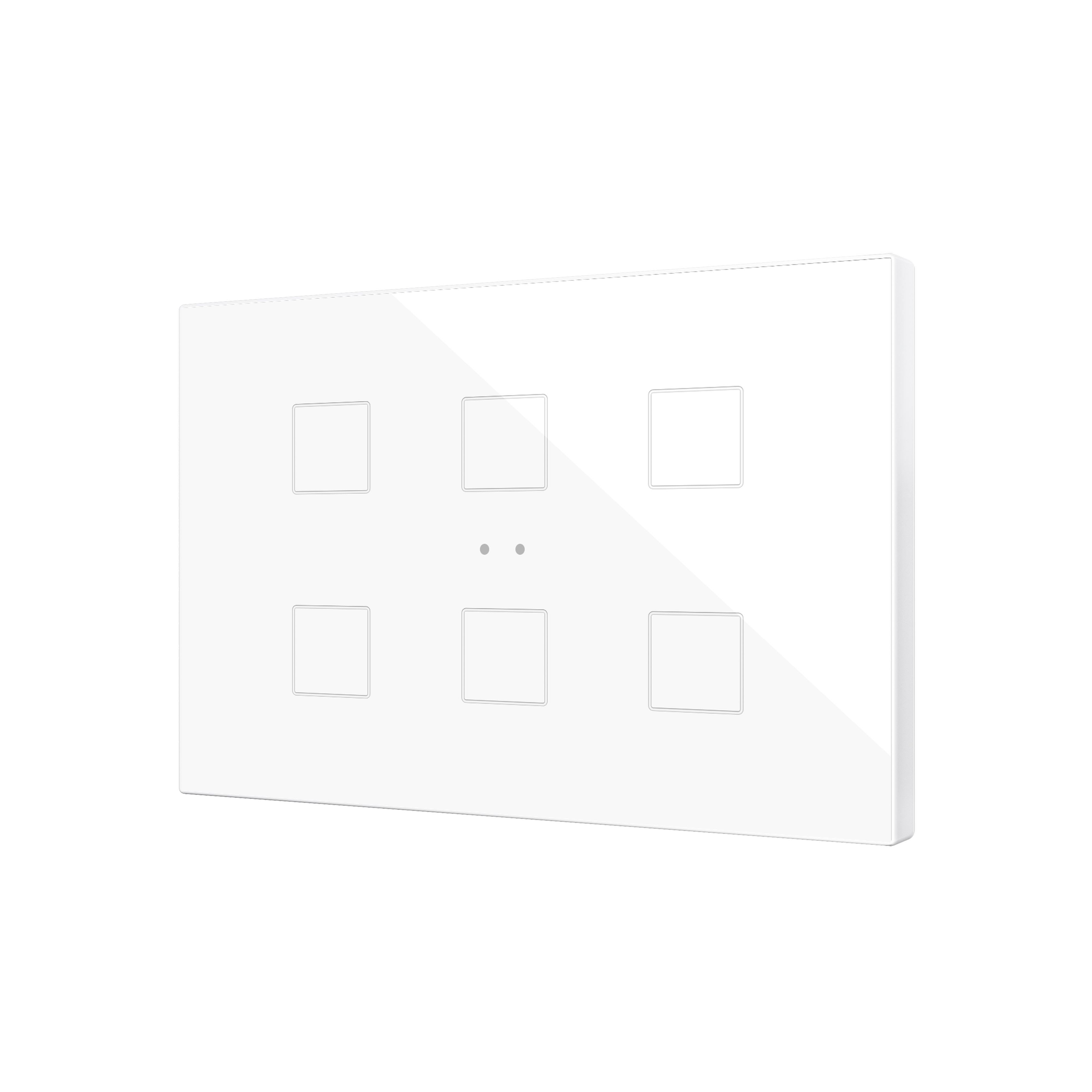ZENNIO - Flat XL X6. Interrupteur capacitif en verre ? 6 boutons - Blanc