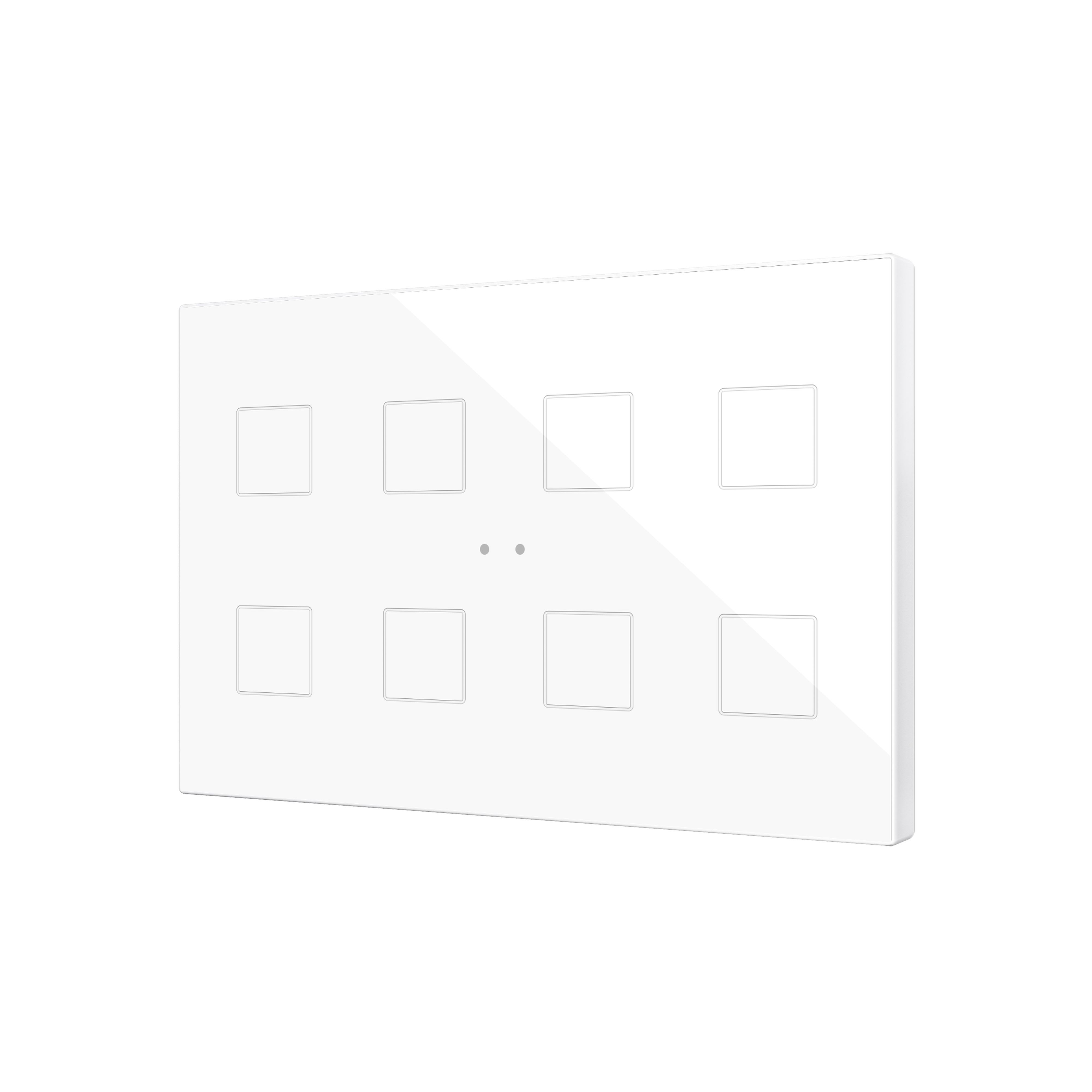 ZENNIO - Flat XL X8. Interrupteur capacitif en verre ? 8 boutons - Blanc
