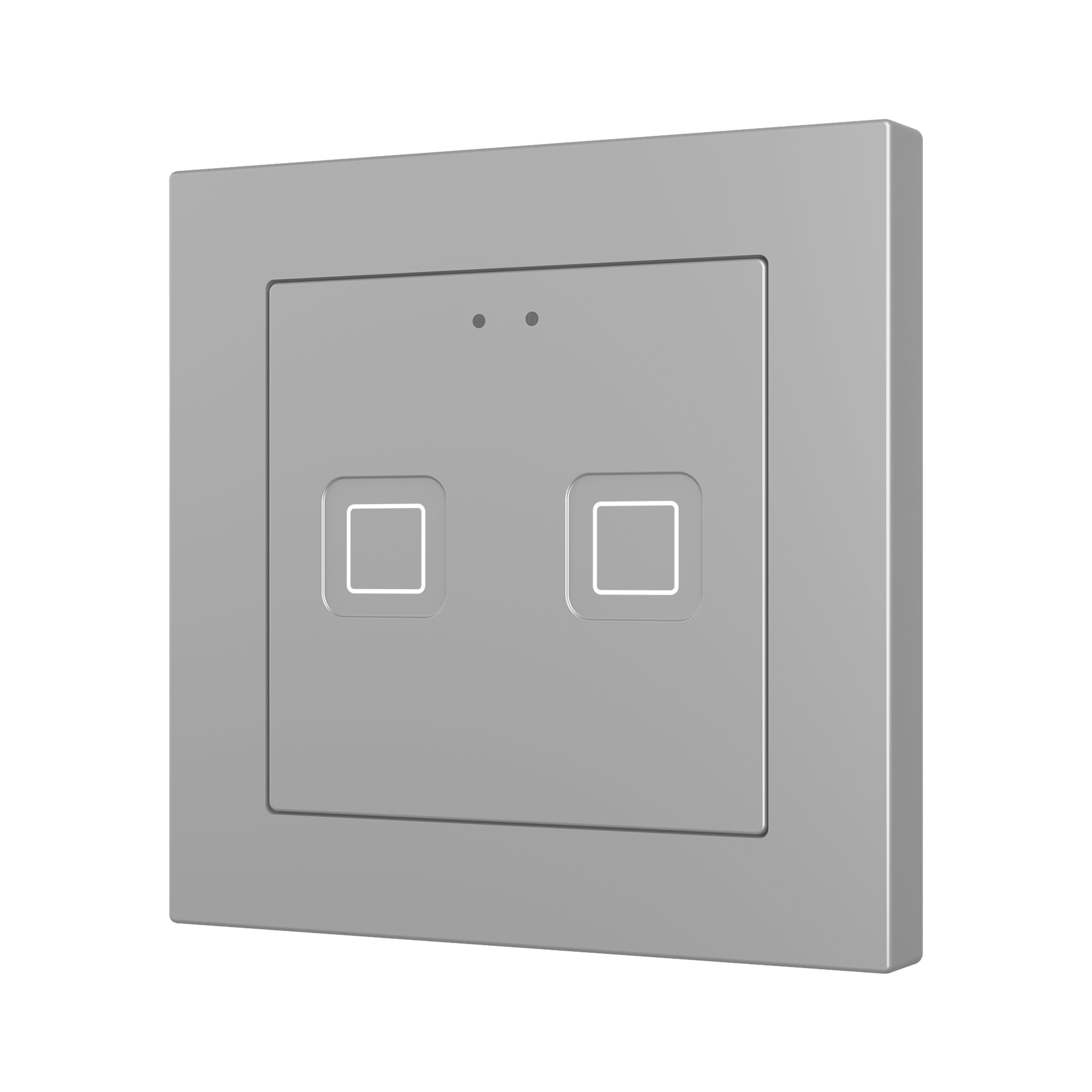 ZENNIO - Tecla 55 X2. PC-ABS Capacitive push button 55x55 - 2 buttons - Silver (ZS55 f...
