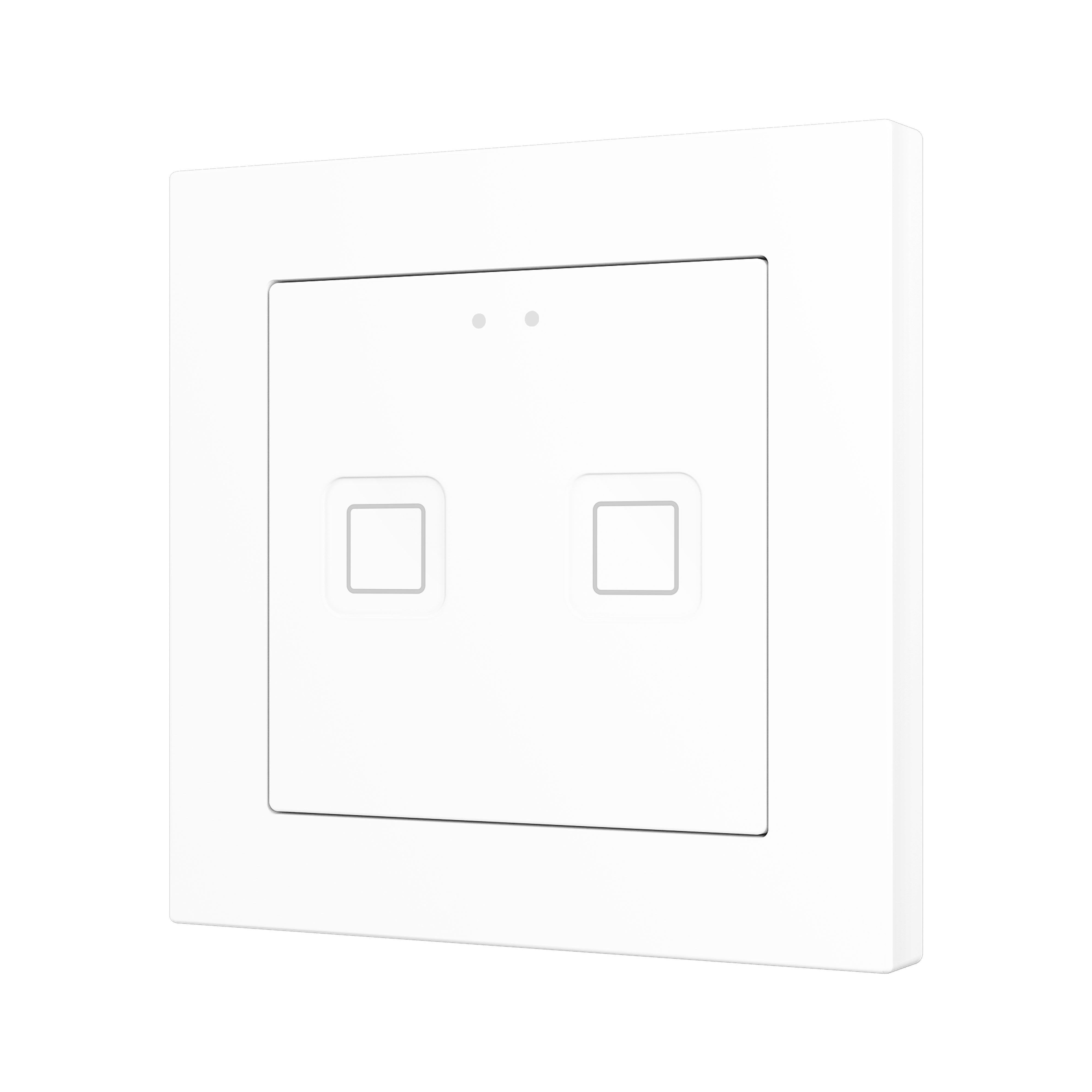 ZENNIO - Tecla 55 X2. Interrupteur capacitif en polycarbonate 55 x 55 ? 2 boutons - Bl...