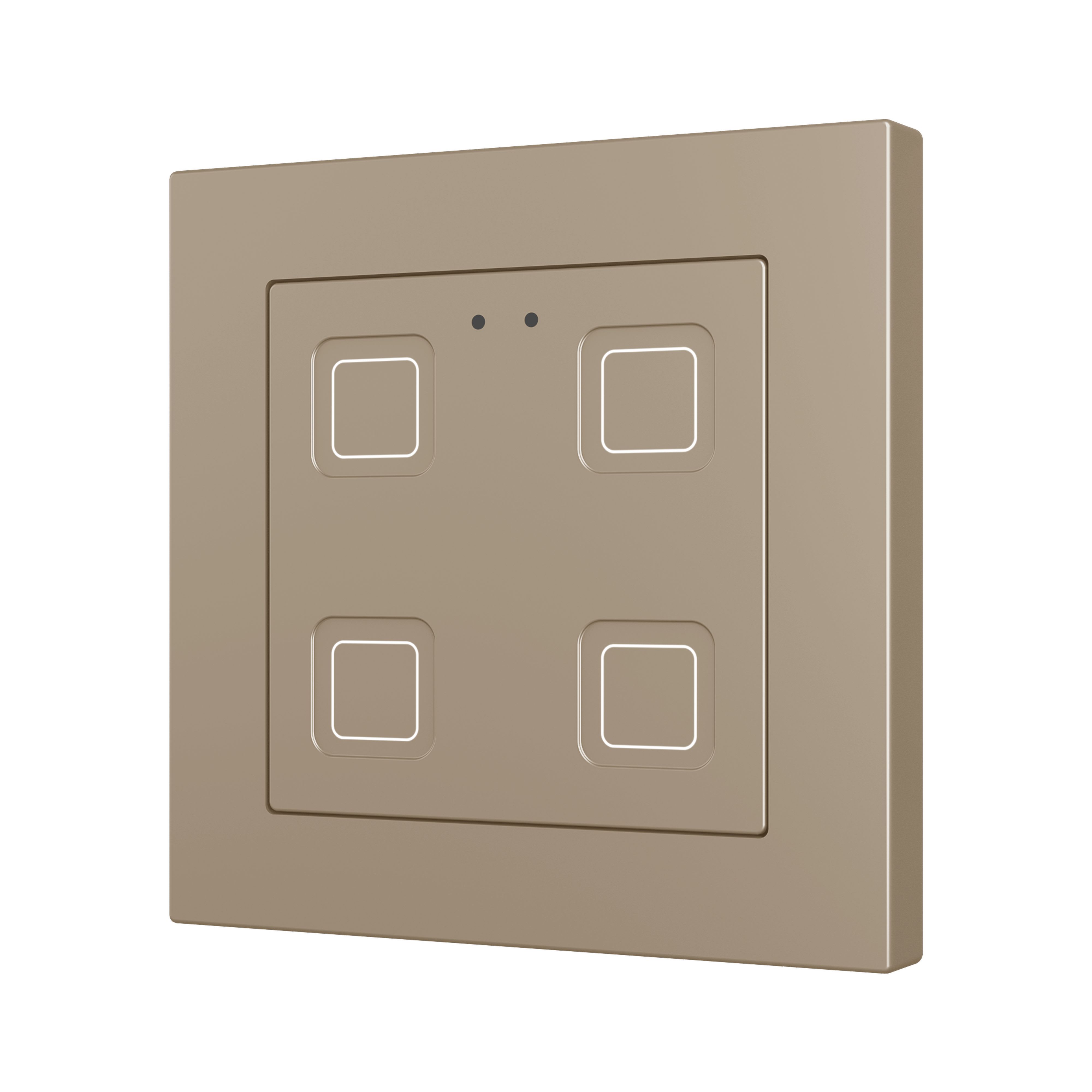 ZENNIO - Tecla 55 X4. PC-ABS Capacitive push button 55x55 - 4 buttons - Champagne (ZS5...