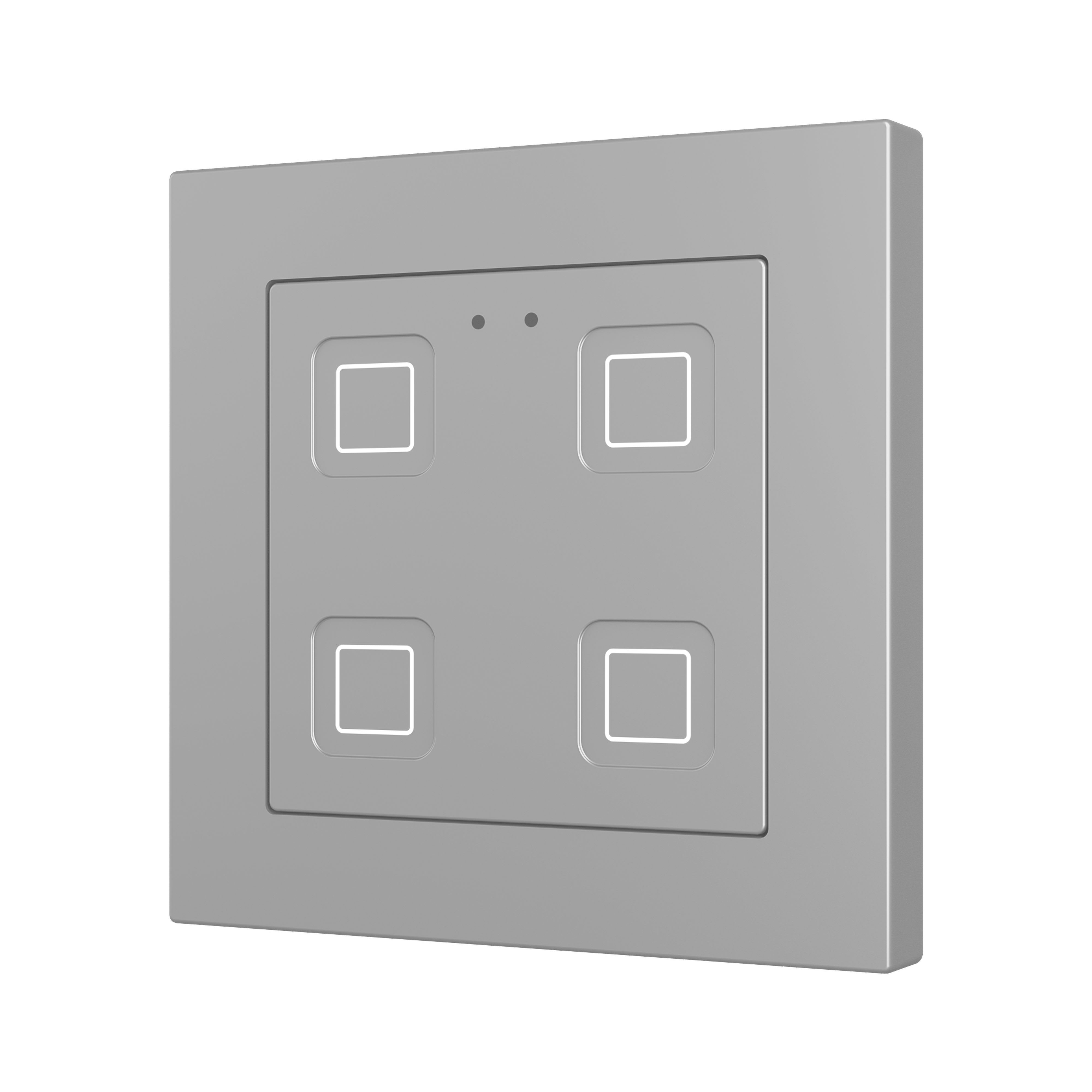ZENNIO - Tecla 55 X4. PC-ABS Capacitive push button 55x55 - 4 buttons - Silver (ZS55 f...