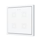 ZENNIO - Tecla 70 X4. Interrupteur capacitif en polycarbonate 70x70 ? 4 boutons - Blan...