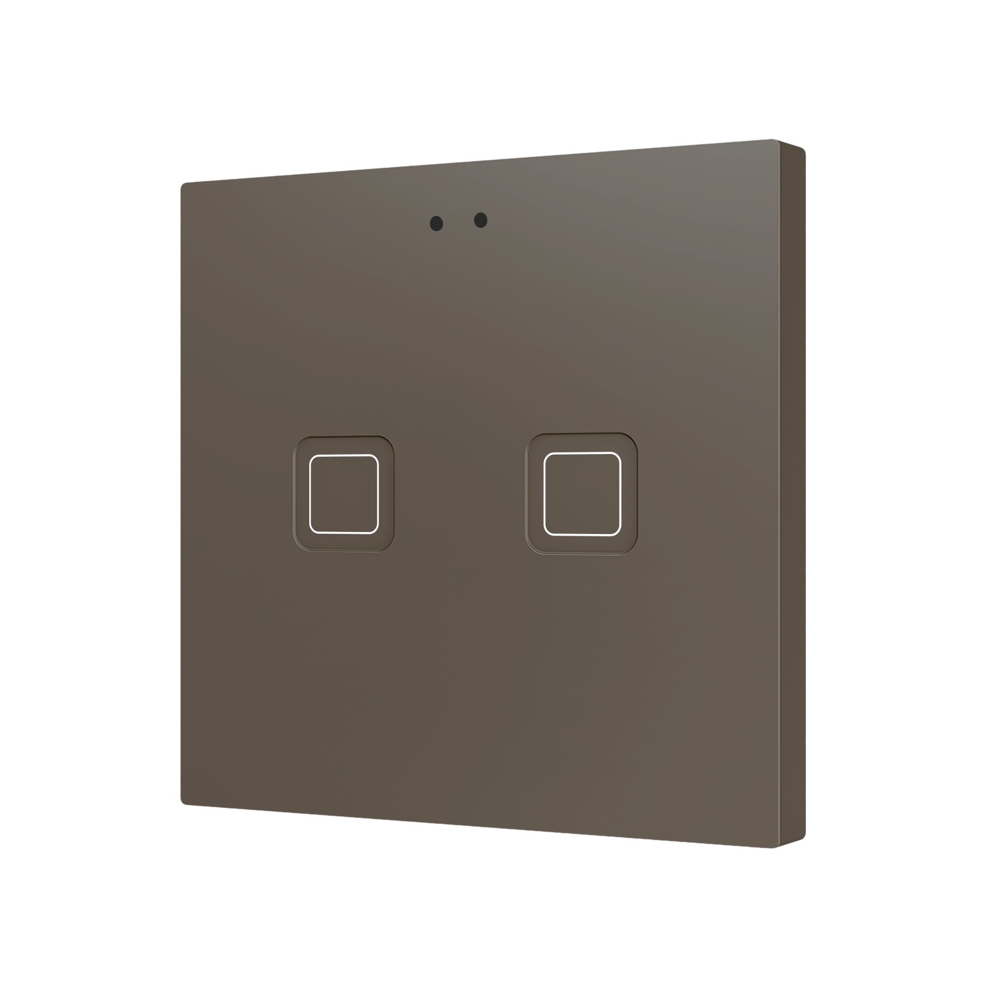 ZENNIO FRANCE - Tecla RGB 2. Interrupteur capacitif en polycarbonate - 2 boutons - Moka