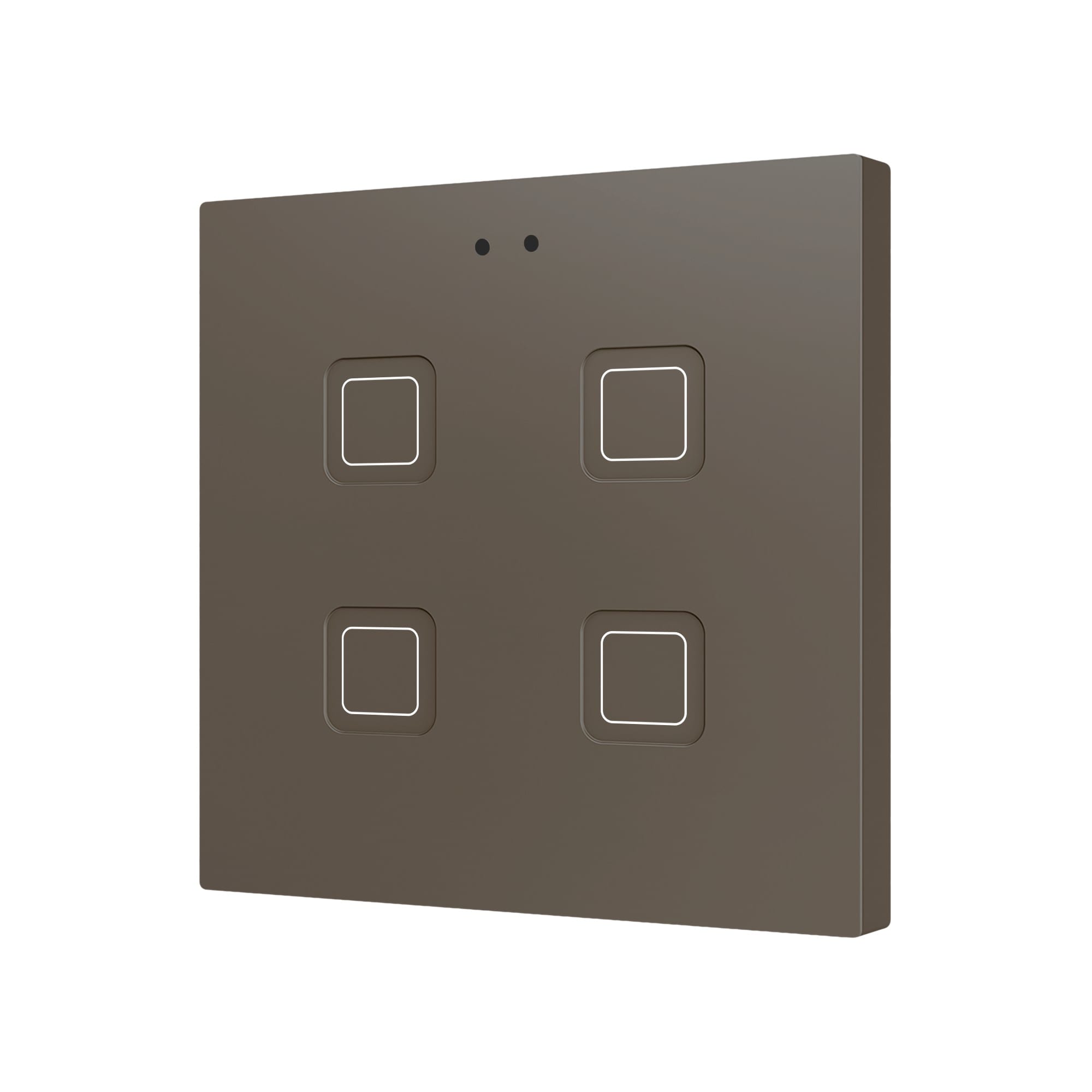 ZENNIO FRANCE - Tecla RGB 4. Interrupteur capacitif en polycarbonate - 4 boutons - Moka