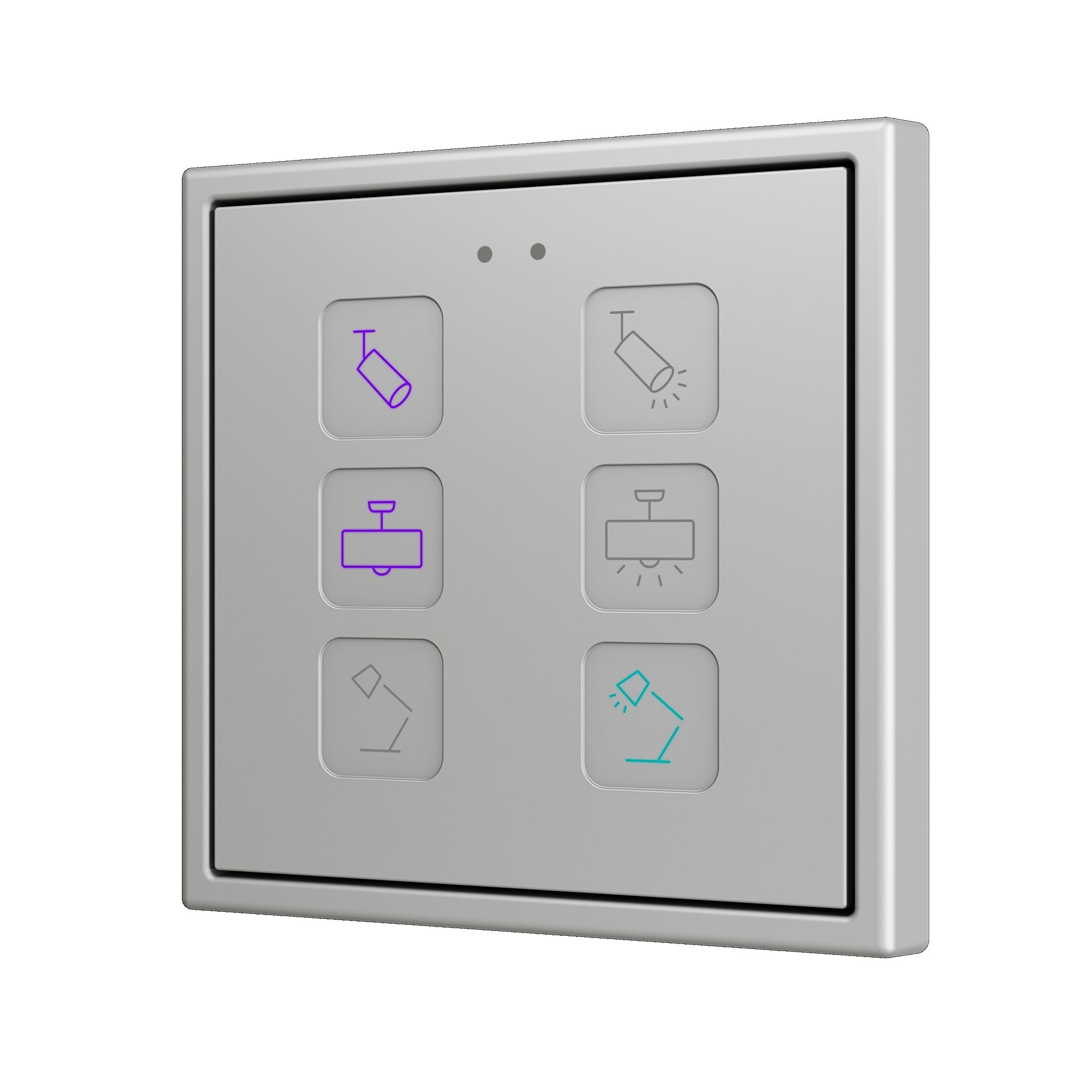 ZENNIO FRANCE - Tecla RGB 70 X6. Interrupteur capacitif en polycarbonate 70x70 - 6 boutons - ...