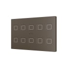 ZENNIO FRANCE - Tecla RGB XL X10. Interrupteur capacitif en polycarbonate - 10 boutons - Moka