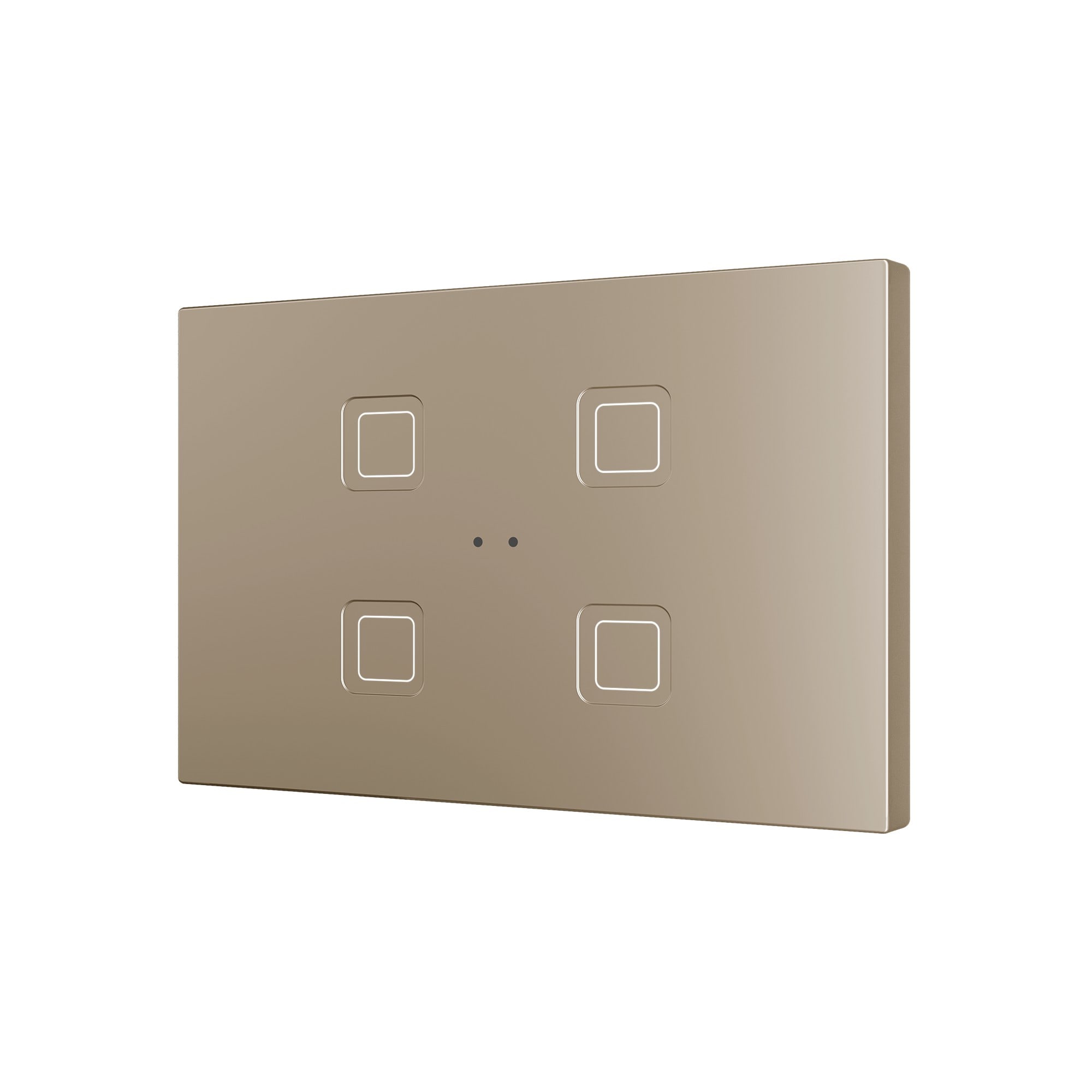 ZENNIO FRANCE - Tecla RGB XL X4. Interrupteur capacitif en polycarbonate - 4 boutons - Champagne