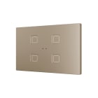 ZENNIO FRANCE - Tecla RGB XL X4. Interrupteur capacitif en polycarbonate - 4 boutons - Champagne