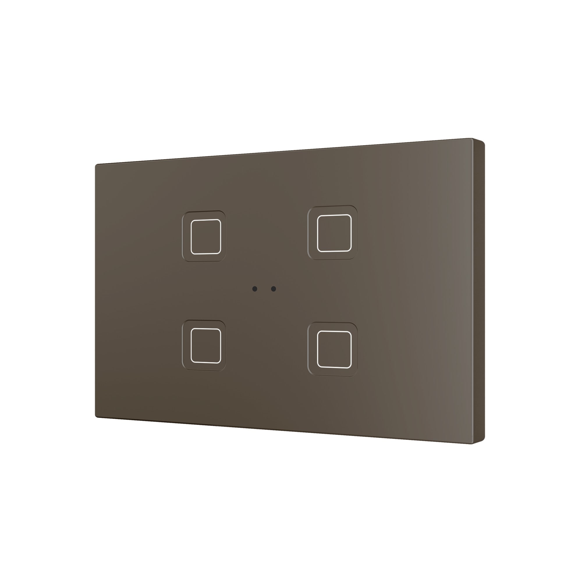 ZENNIO FRANCE - Tecla RGB XL X4. Interrupteur capacitif en polycarbonate - 4 boutons - Moka
