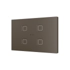ZENNIO FRANCE - Tecla RGB XL X4. Interrupteur capacitif en polycarbonate - 4 boutons - Moka