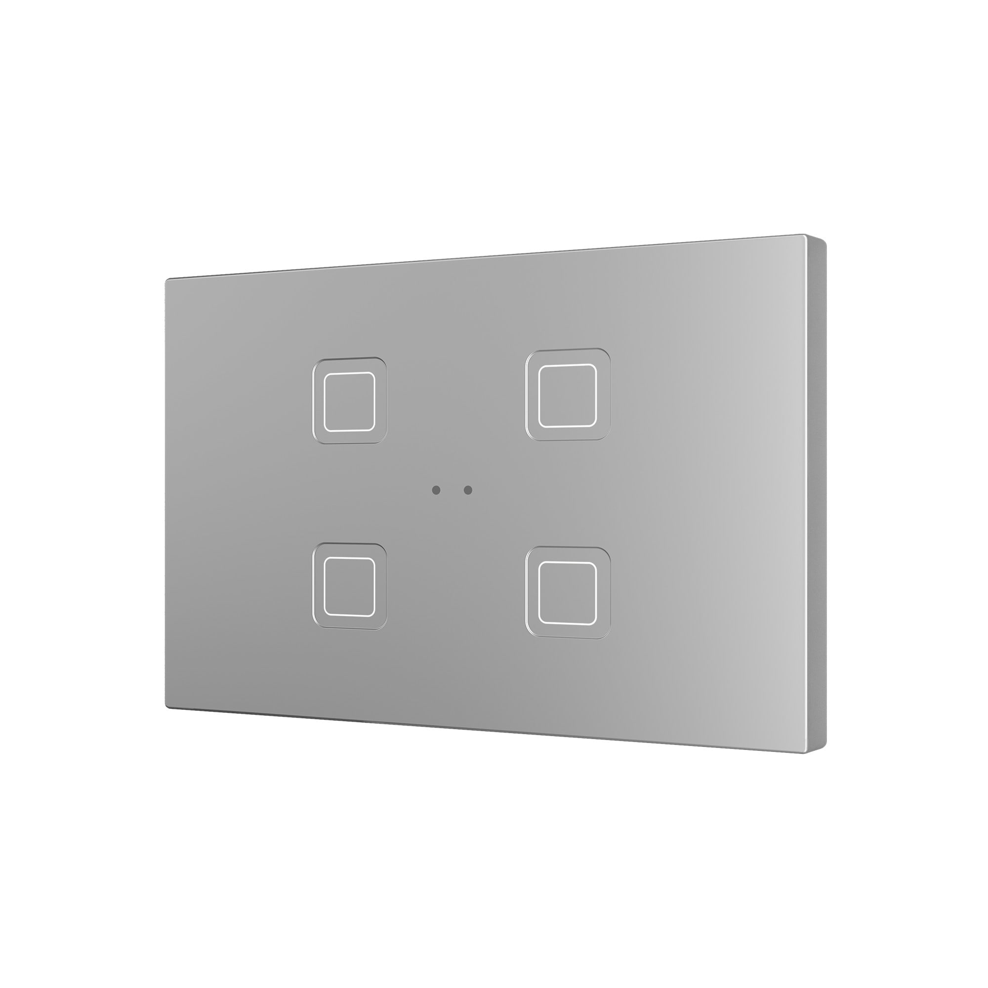 ZENNIO FRANCE - Tecla RGB XL X4. Interrupteur capacitif en polycarbonate - 4 boutons - Argent