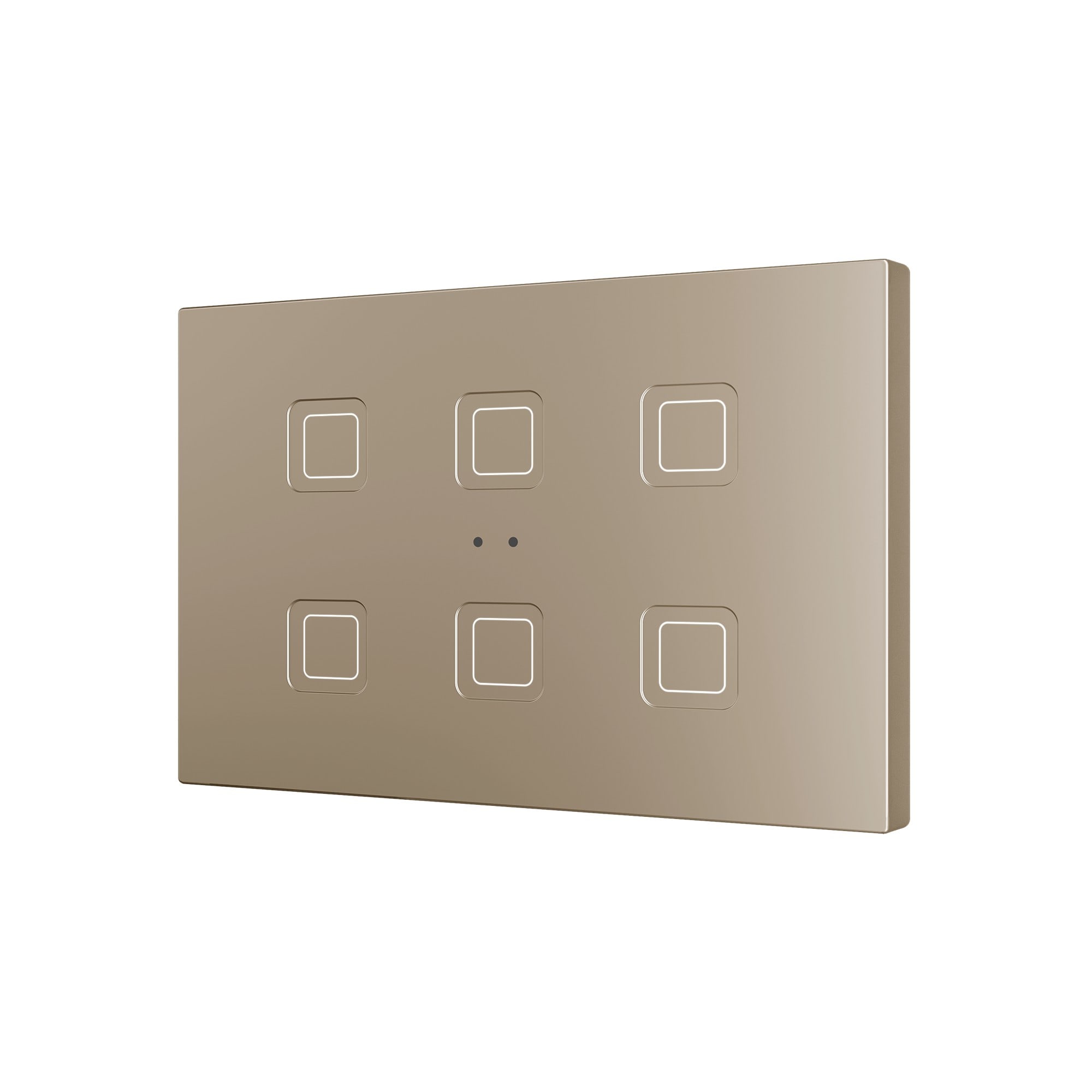 ZENNIO FRANCE - Tecla RGB XL X6. Interrupteur capacitif en polycarbonate - 6 boutons - Champagne