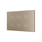 ZENNIO FRANCE - Tecla RGB XL X6. Interrupteur capacitif en polycarbonate - 6 boutons - Champagne
