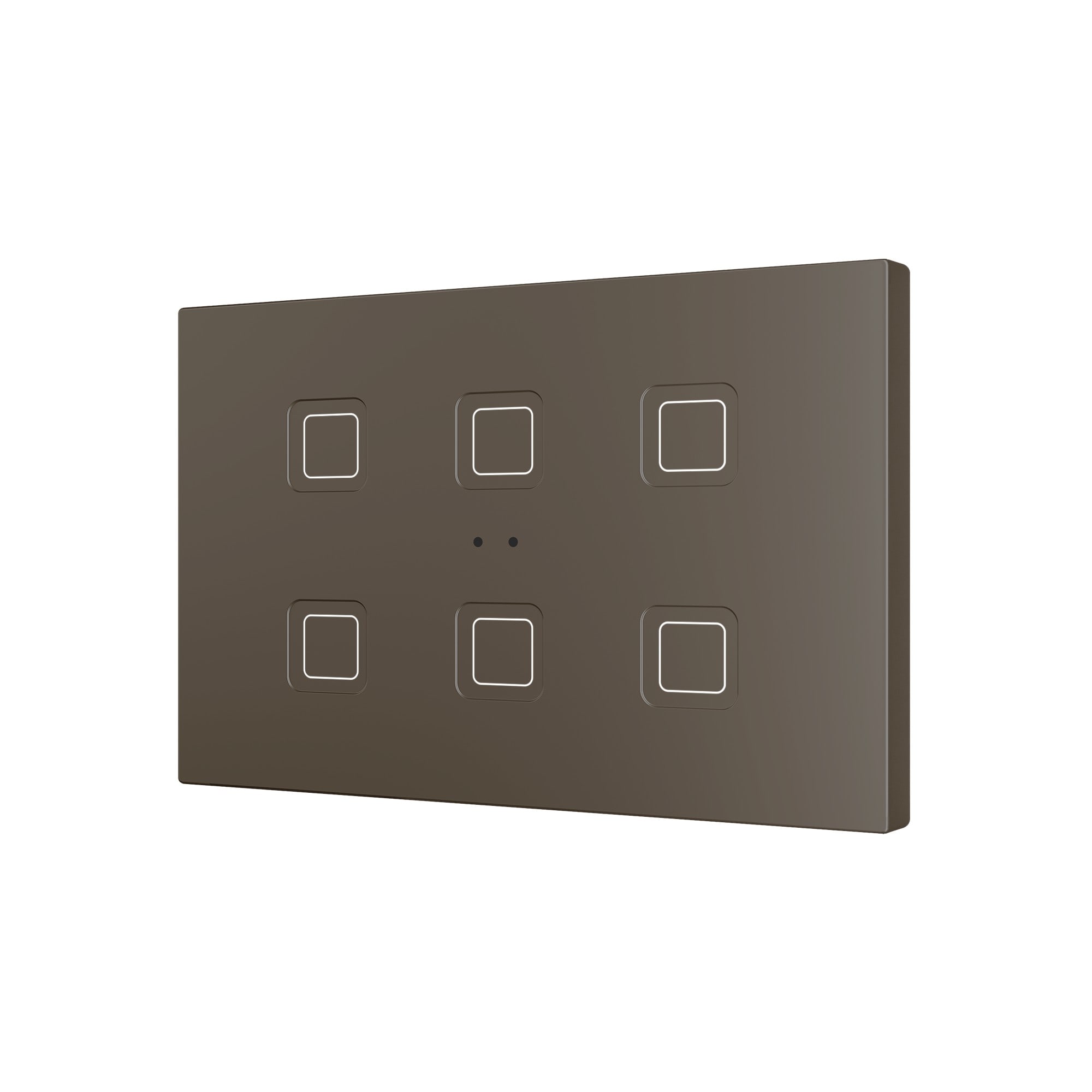 ZENNIO FRANCE - Tecla RGB XL X6. Interrupteur capacitif en polycarbonate - 6 boutons - Moka